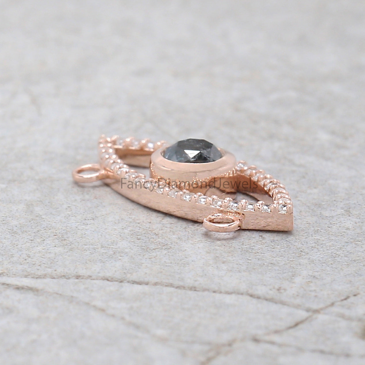 Round Brilliant Cut Blue Color Diamond Pendant, Unique Diamond Pendant, Round Brilliant Cut Diamond Pendant, Round Diamond Pendant, KDN9853