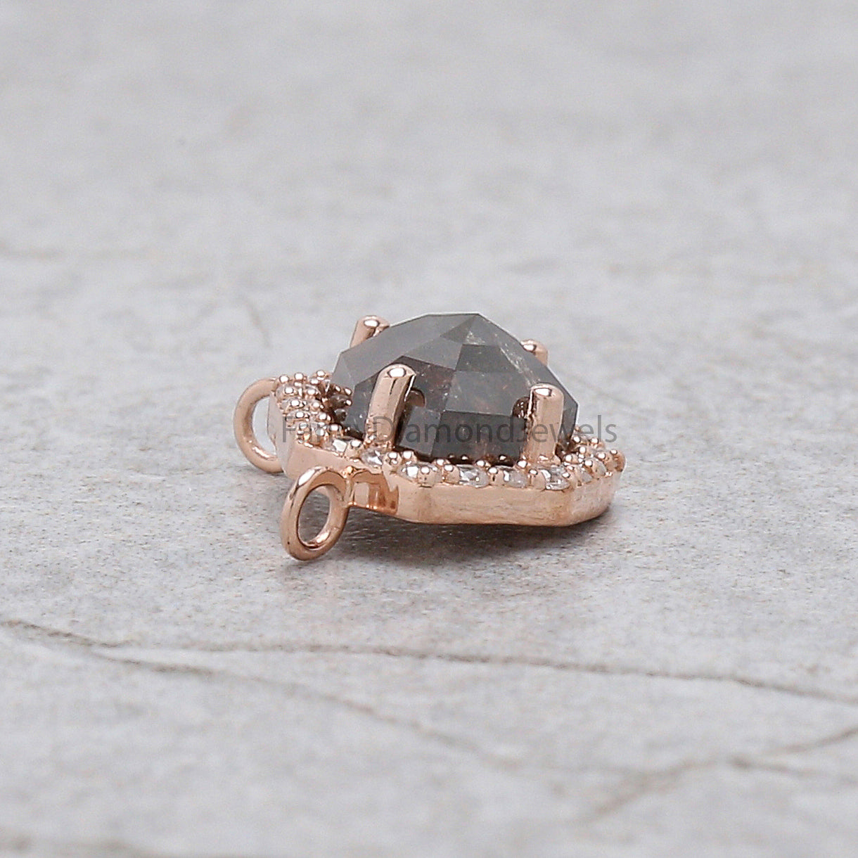 Shield Salt And Pepper Diamond Pendant, Unique Diamond Pendant, Salt And Pepper Diamond Pendant, Dangling Diamond Pendant, KD719