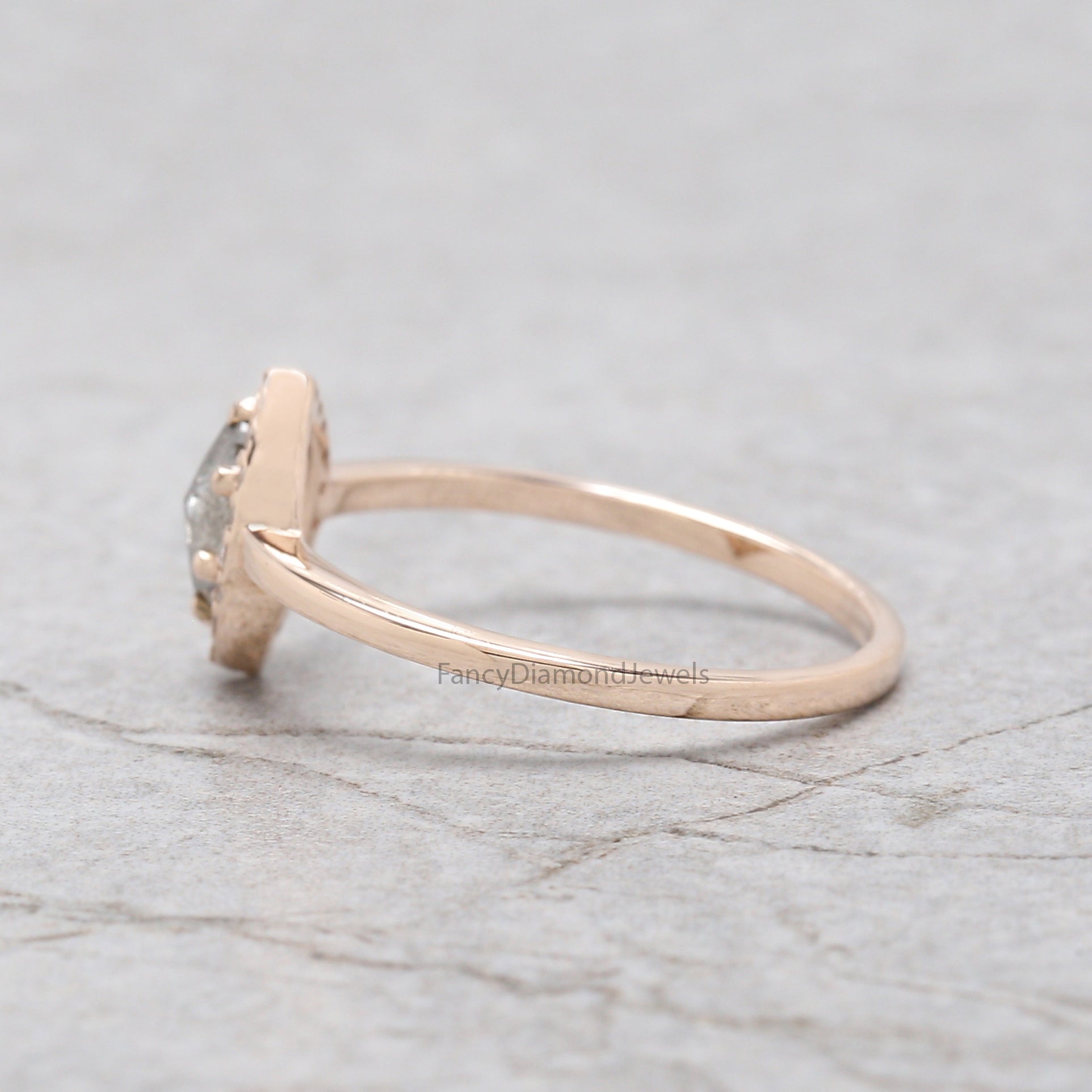 Marquise salt and pepper Diamond Ring, Salt and pepper Marquise Diamond Engagement Ring, Marquise Diamond Ring, Marquise Shape Ring, KD1119