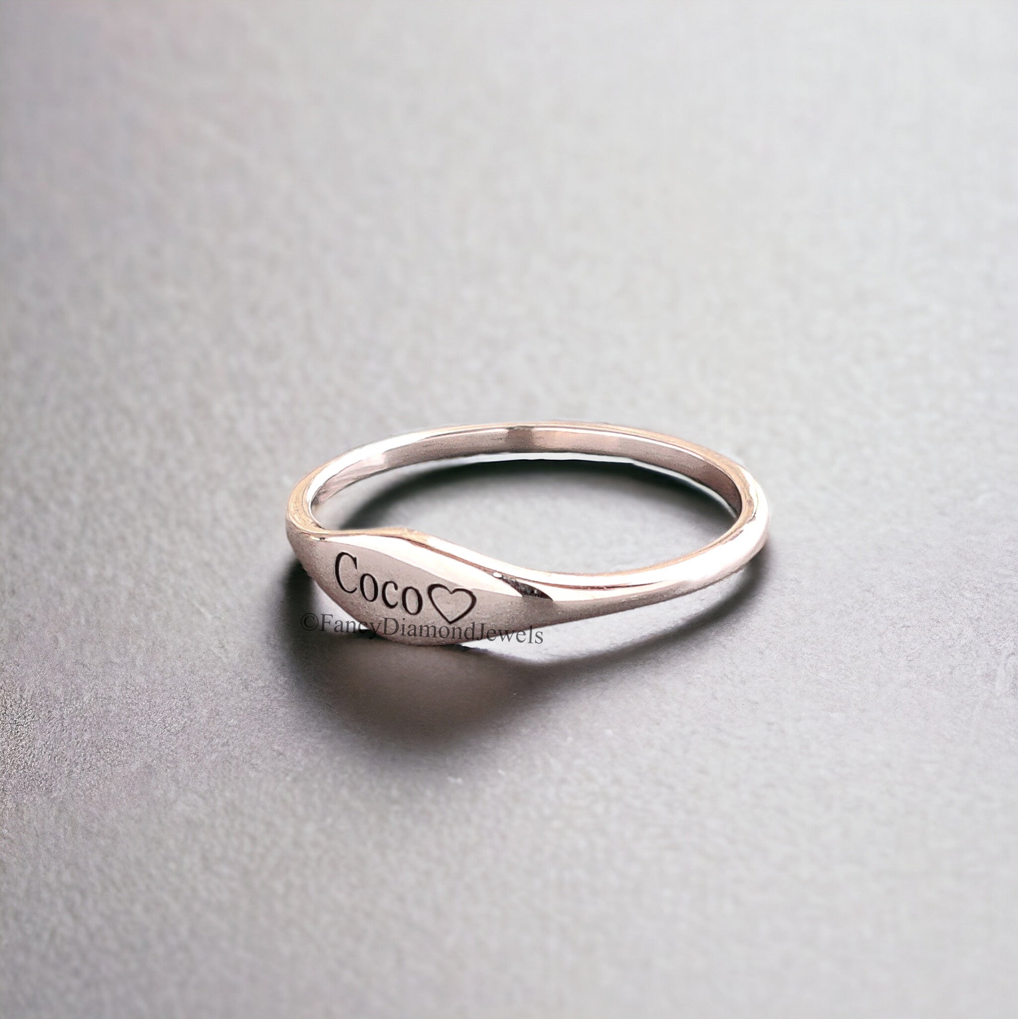 Dainty Name Ring Custom Delicate Stacking Ring Personalized Gift for New Mom Baby Shower Gift Pet Lover Jewelry Matching Wedding Band FD111