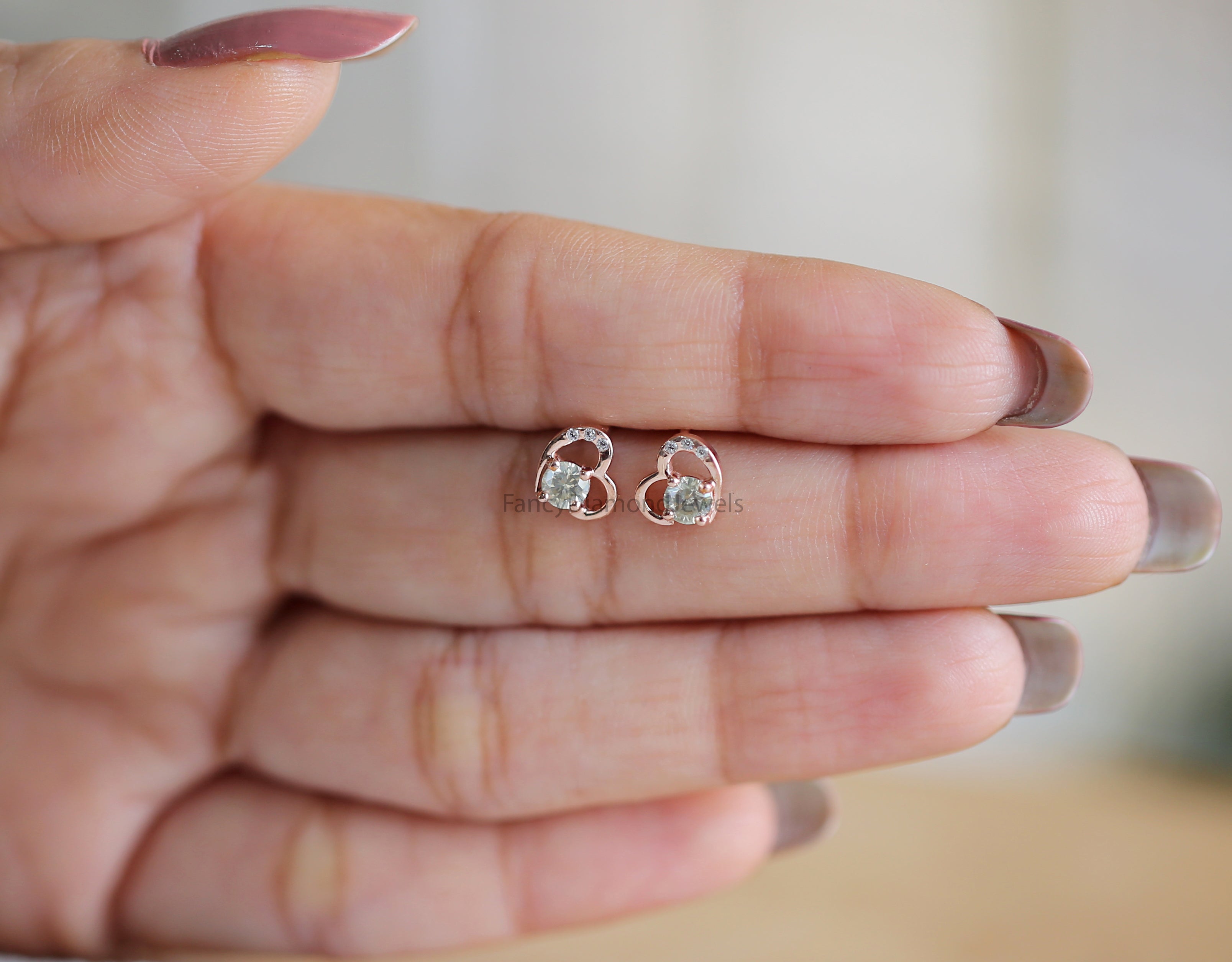 Round White Diamond Earring, Round Brilliant Shape Earring, Prong Earring, Engagement Earring, Earlobe Earrings, Earrings Jewelry, KDN1864