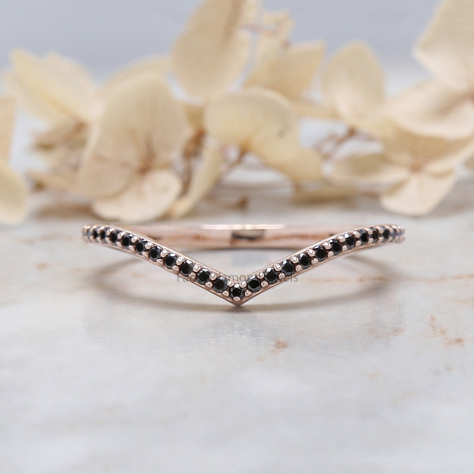 Round Rose Cut Black Color Diamond Ring 1.07 Ct 6.55 MM Round Shape Diamond Ring 14K Rose Gold Silver Engagement Ring Gift For Her QL3031