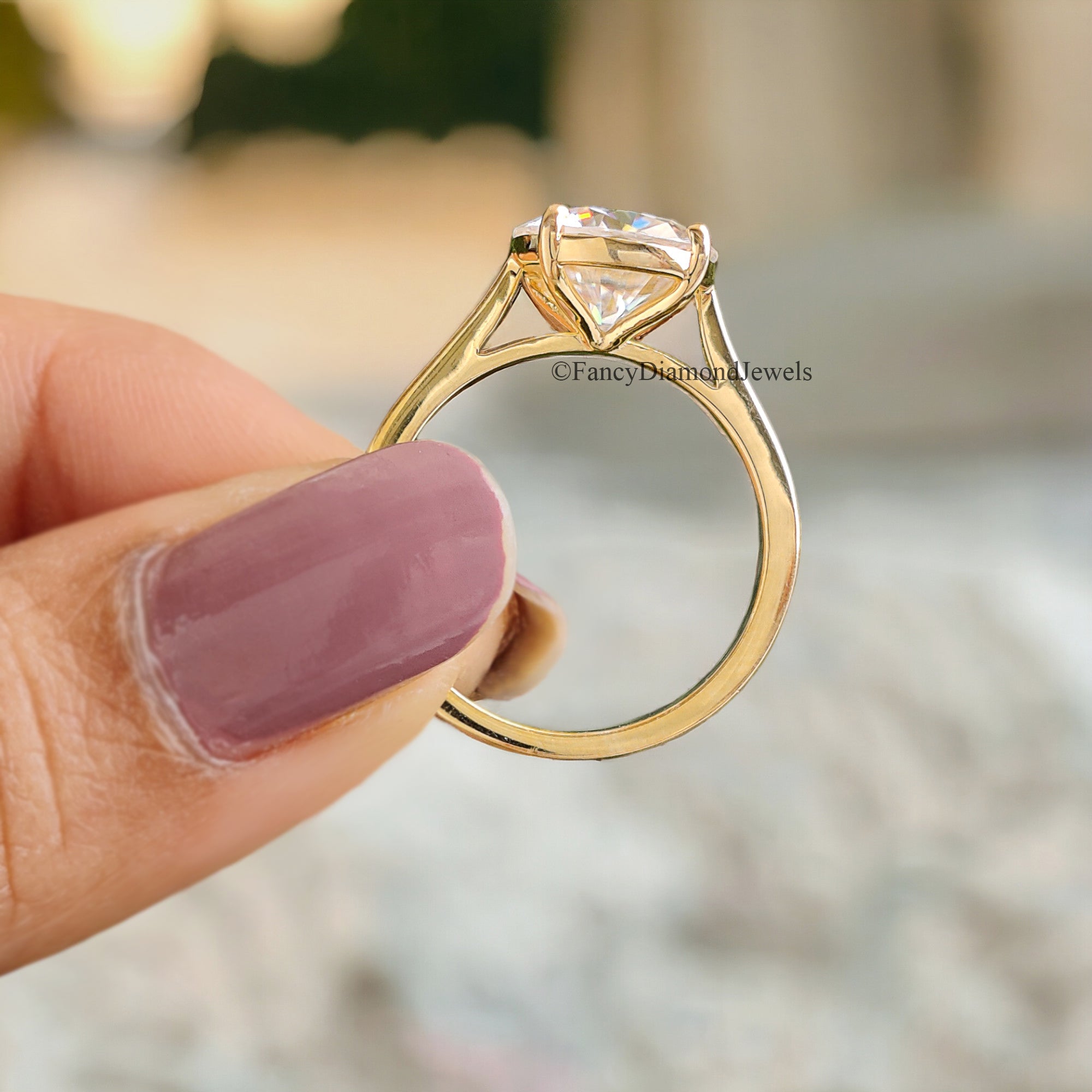 Round Moissanite Ring 925 Sterling Silver Moissanite Ring Wedding Engagement Ring Solitaire Moissanite Ring Moissanite Solid Gold Ring FD76