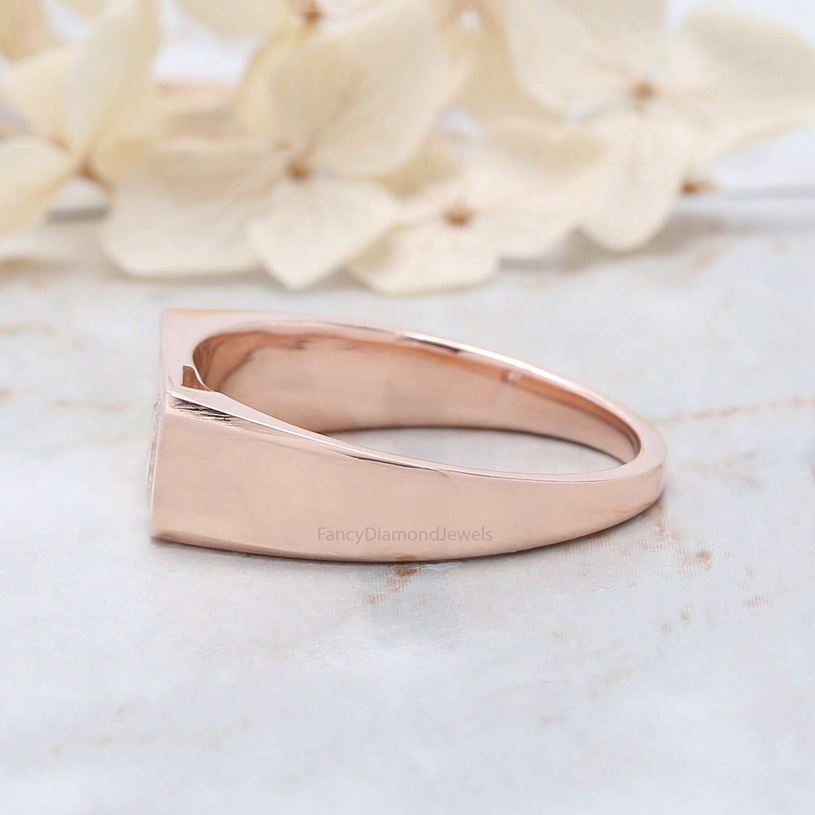 Emerald Diamond Band, Emerald Engagement Band, Grey Color Emerald Diamond Band, Emerald Solitaire Band, Emerald Grey Diamond Band, KDN7497