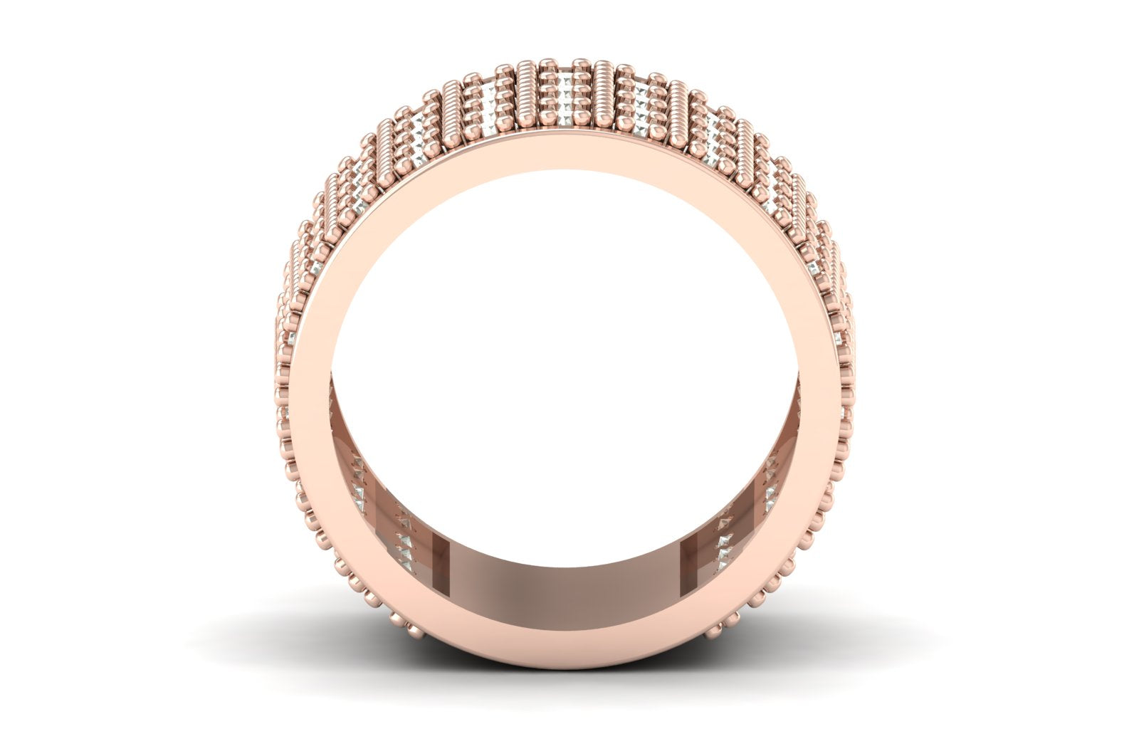 2.27 TW Round Cut Lab Grown Diamond Band Prong Setting Engagement Band Men's Wedding Band PR597