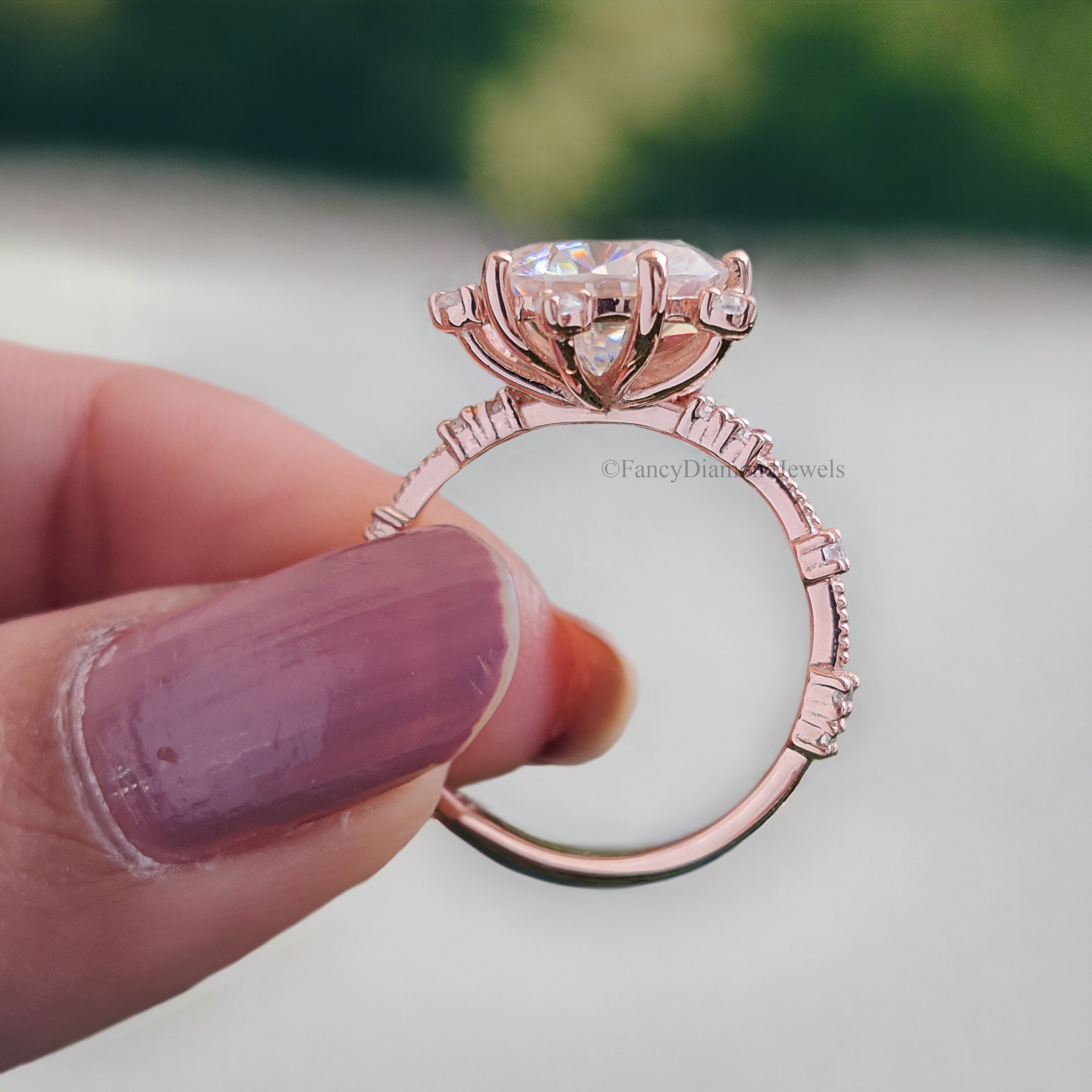 2.40 CT Brilliant Round Cut Moissanite Ring Handmade Sterling Silver Band Ring Promise Ring Engagement Ring Wedding Ring Gift for Her FD126