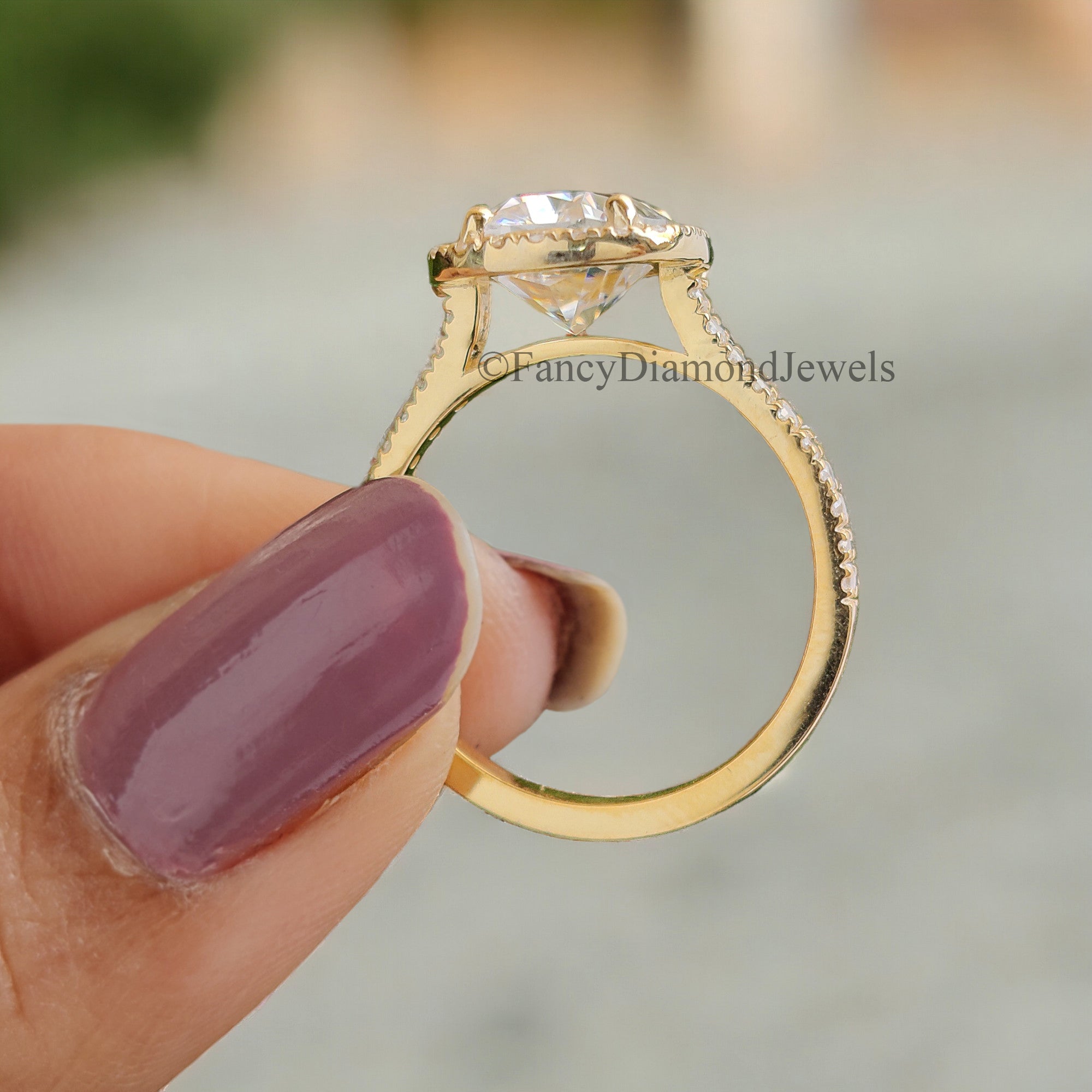 2.65 TCW Cushion and Round Cut Colorless Moissanite Halo Engagement Ring Micro Set Wedding Ring Cathedral Ring Anniversary Gift Ring FD83