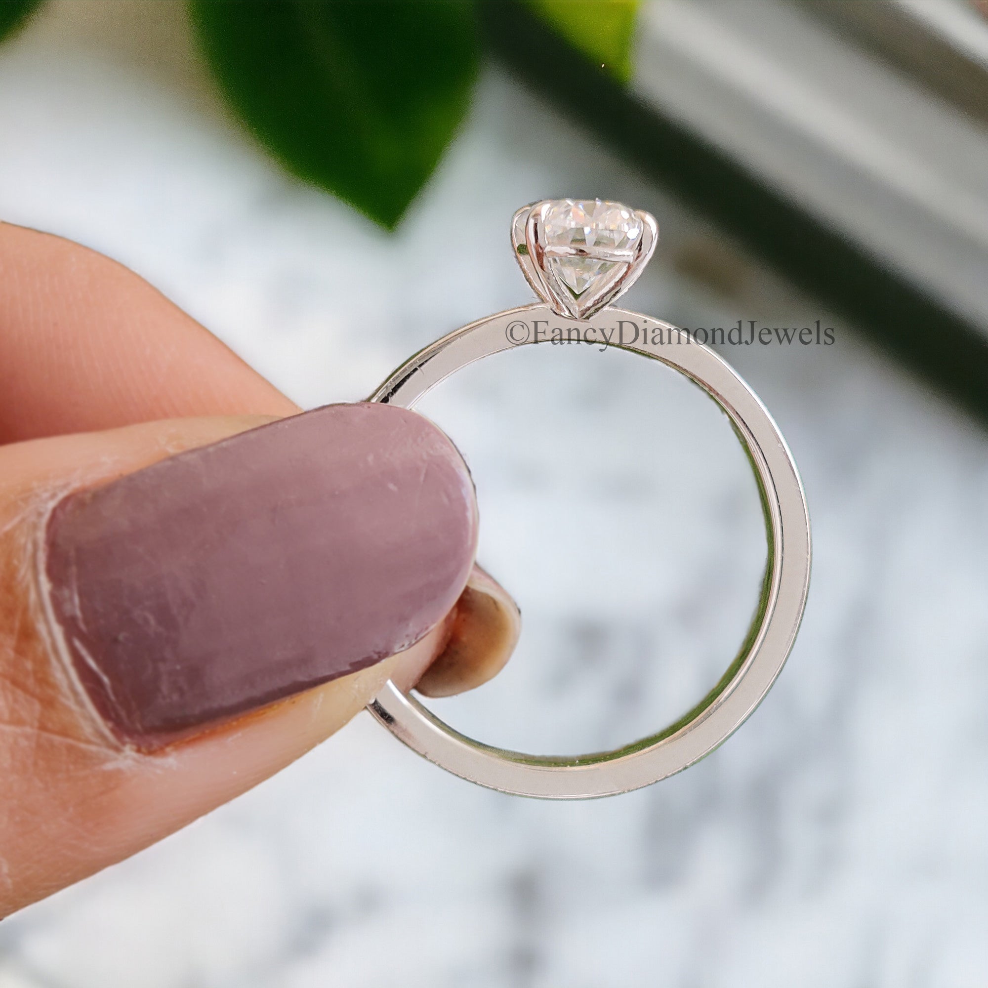 Beautiful Oval Shape Moissanite Ring White Gold 10k/14k/18k 1.00 CT Oval Cut Ring Oval Wedding Engagement Ring Oval Colorless Ring FD19