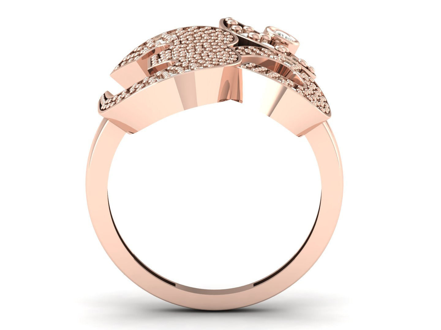 0.61 TW Prong Setting With Om Symbol Ring Round Cut Lab Grown Diamond Ring Men's Engagement Ring Wedding Ring PR599