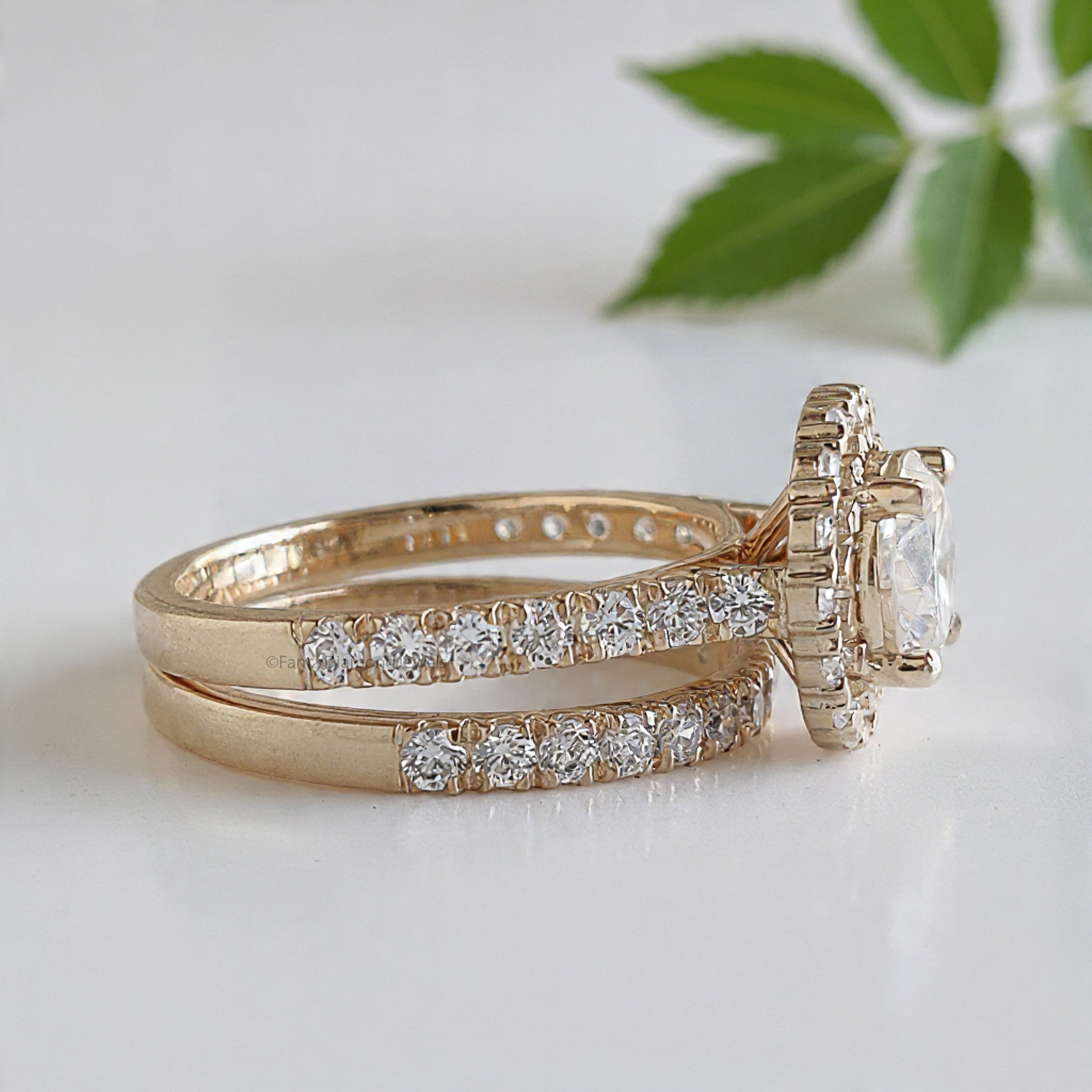 1.00 CT Round Lab Grown Diamond Promise Ring Set Round Diamond Set in Halo Ring Round Diamond Engagement Ring Gift For Wedding Ring FD471