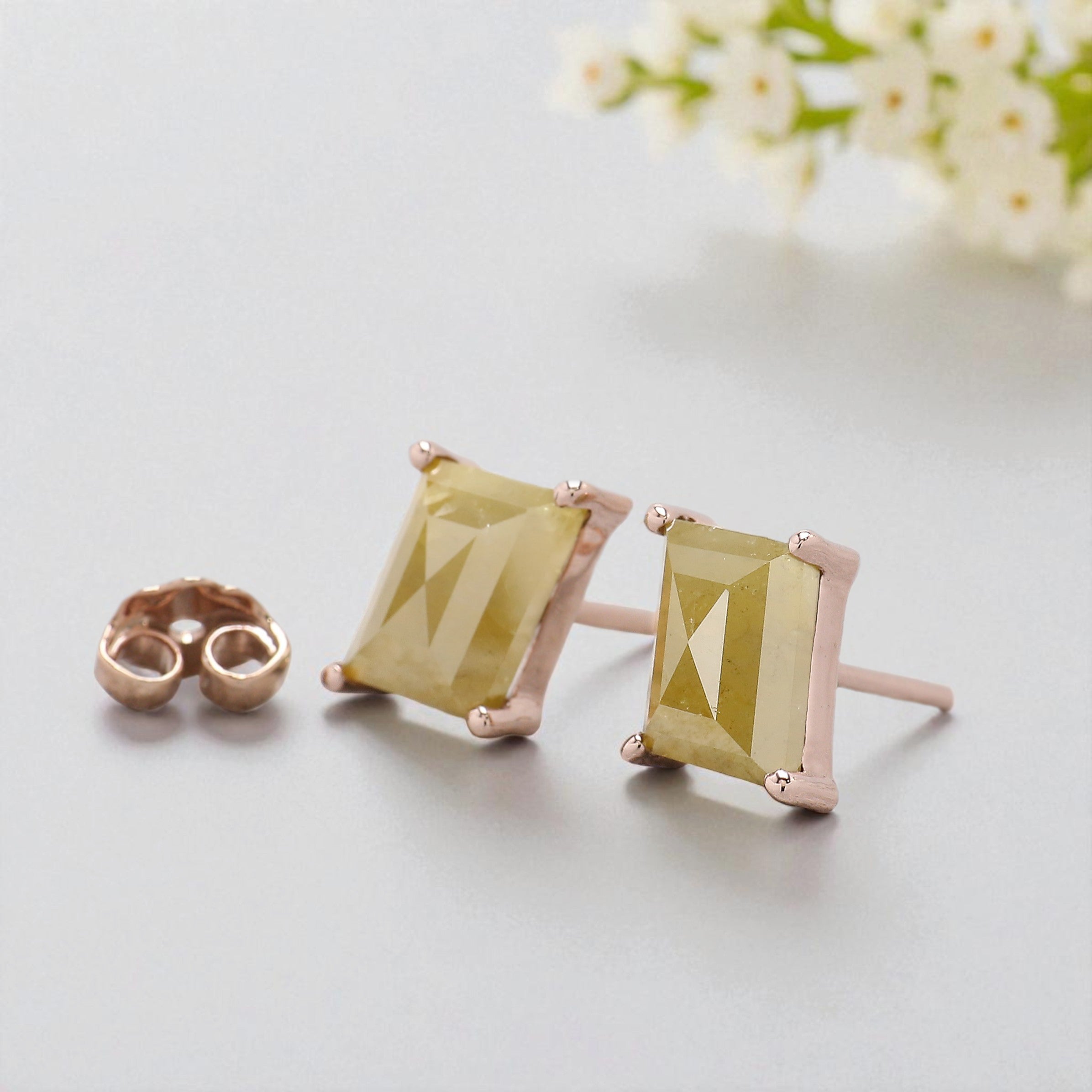 Antique Yellow Color Diamond Earring Engagement Wedding Gift Earring 14K Solid Rose White Yellow Gold Earring 2.62 CT KDL5011