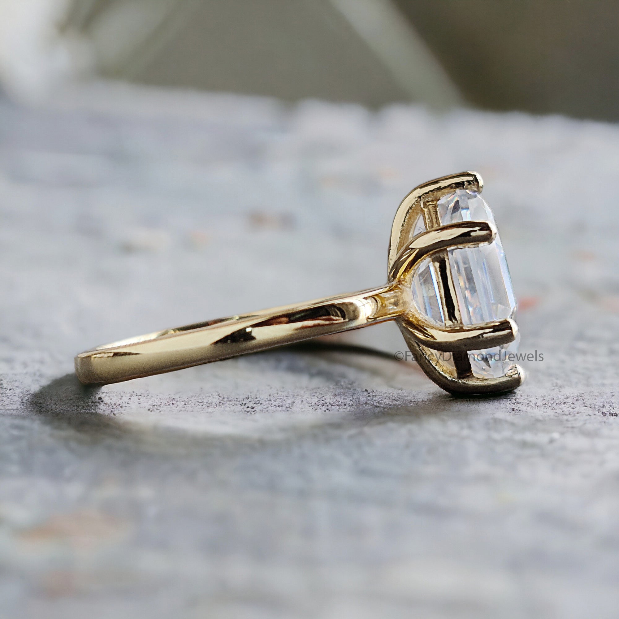 Hexagon Cut Engagement ring 7mm 8mm 9mm 10mm 11mm Stone Ring Silver Promise Ring Hexagon Cut Diamond Solitaire Ring Gift For Her FD286