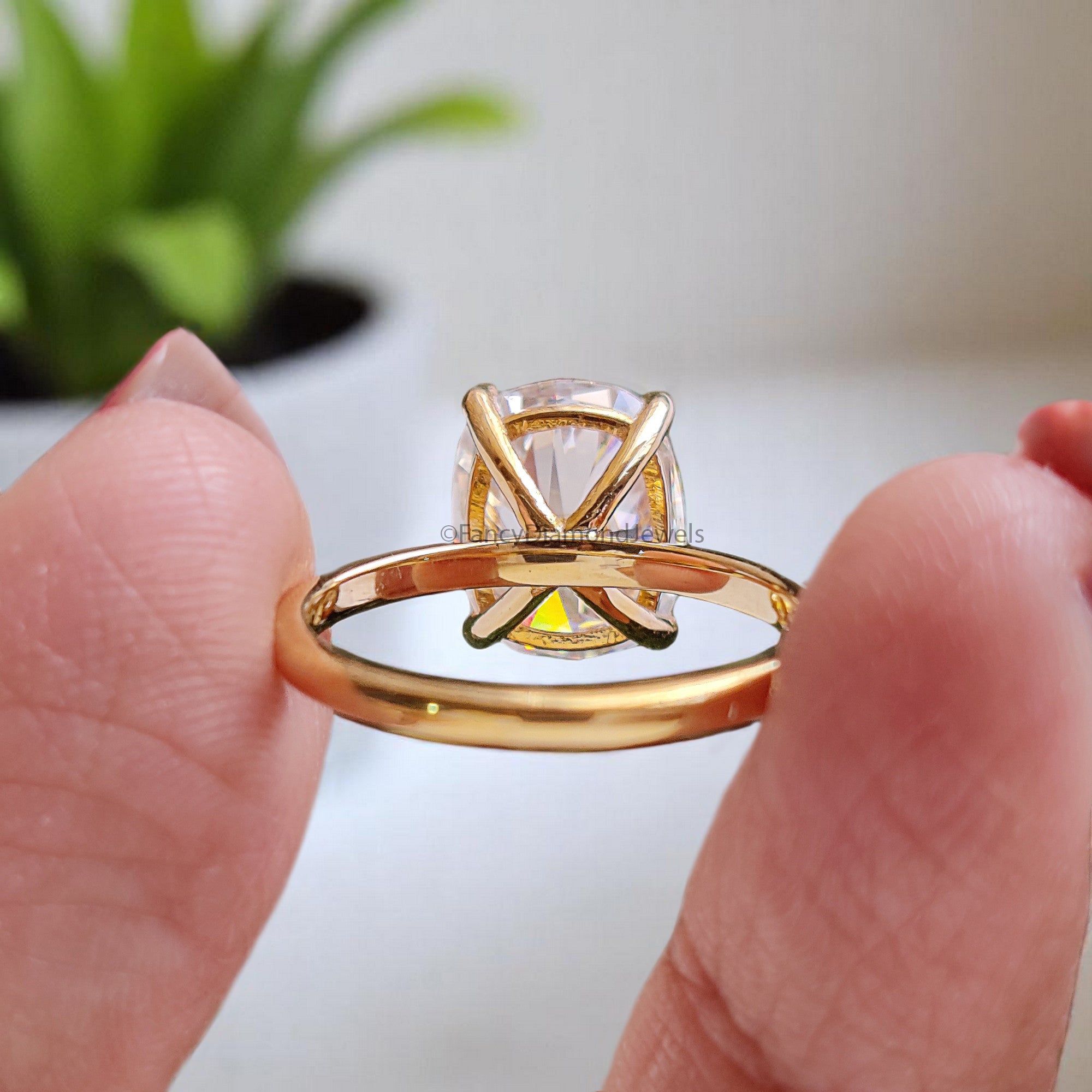 4.00 CT Cushion Shape Colorless Moissanite Ring Cushion Cut Unique Solitaire Ring Wedding Ring Promise Ring Gift For Her Bridal Ring FD362