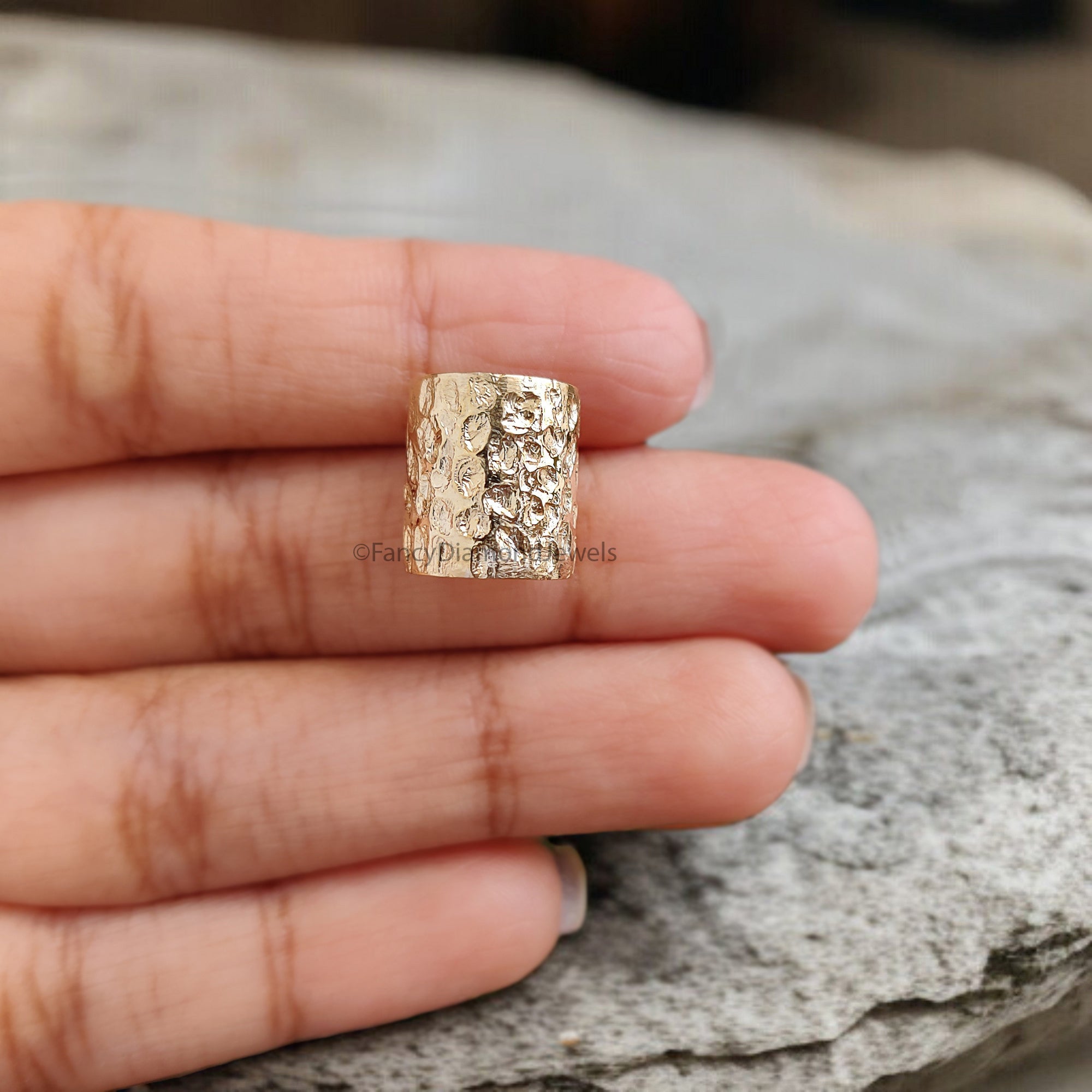 12mm Hammered Sterling Silver Ear Cuff Hammered Sterling Silver Ear Cuff Wide Ear Cuff Yellow Gold Ear Wrap Cuff FD348