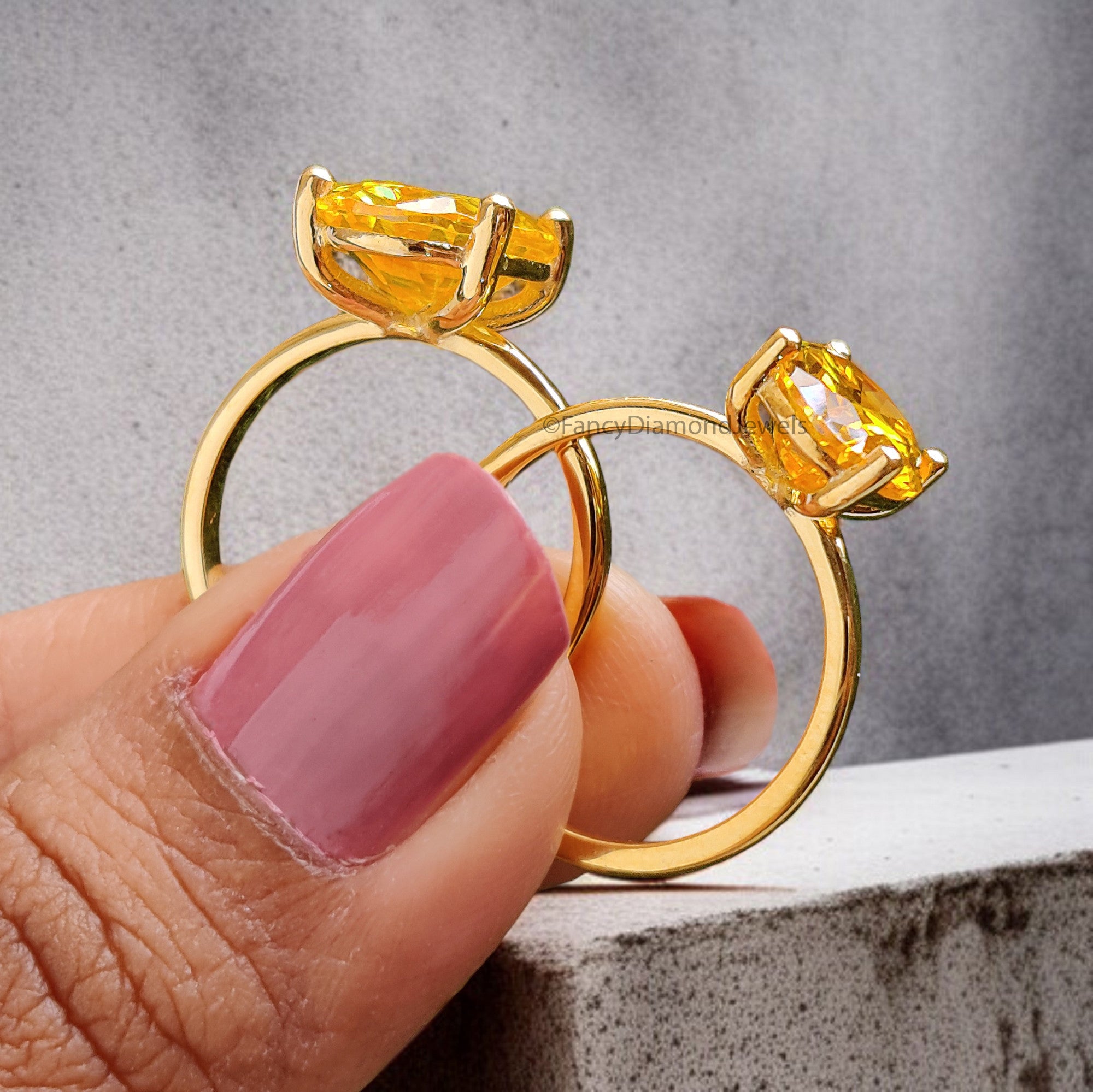 Oval Yellow Sapphire stone engagement ring 12mm 10mm 9mm 8mm 7mm ring silver simulant Ring Solitaire ring Diamond ring Gift for her FD340