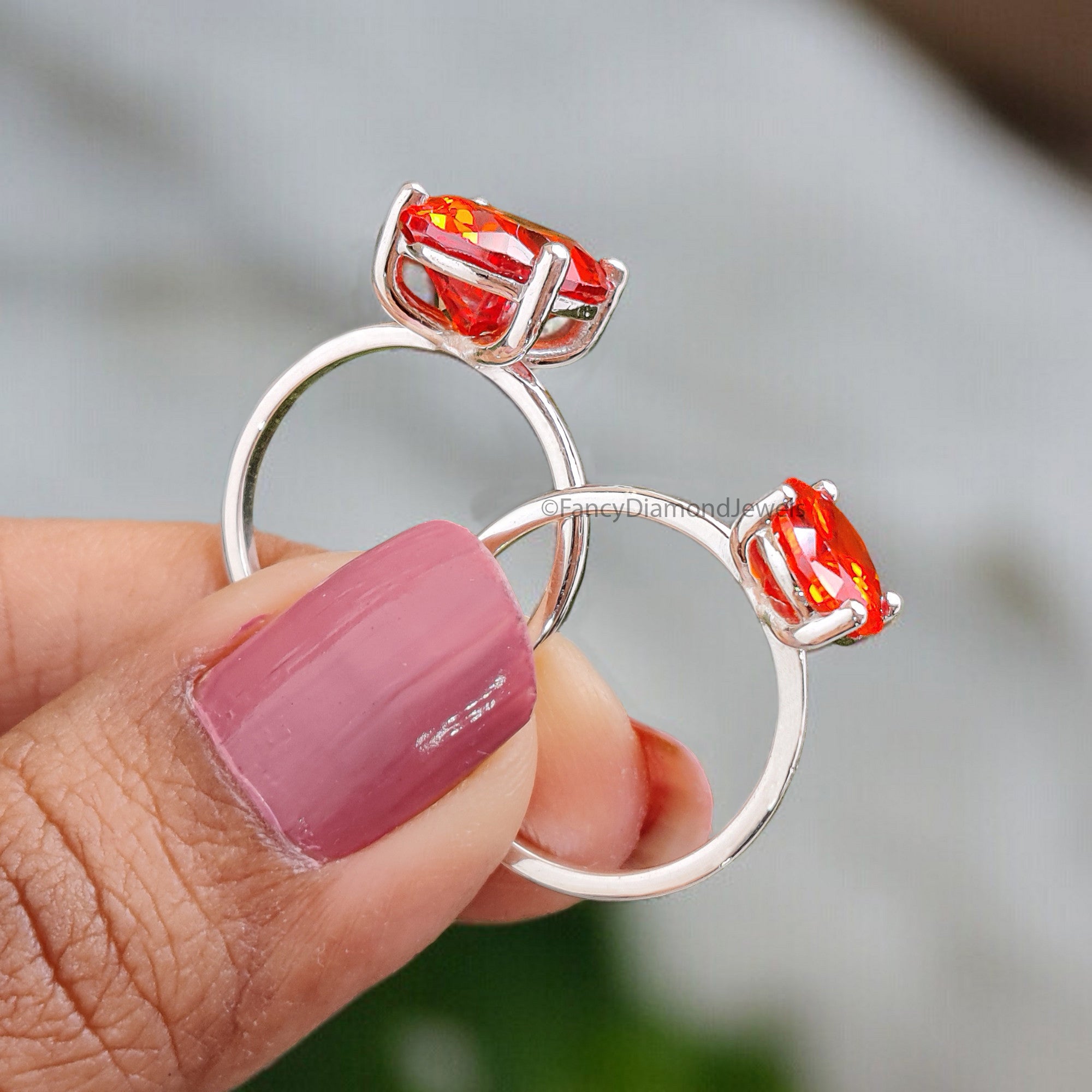 Oval Orange Citrine stone engagement ring 12mm 10mm 9mm 8mm 7mm ring silver simulant Ring Solitaire ring Diamond ring Gift for her FD337