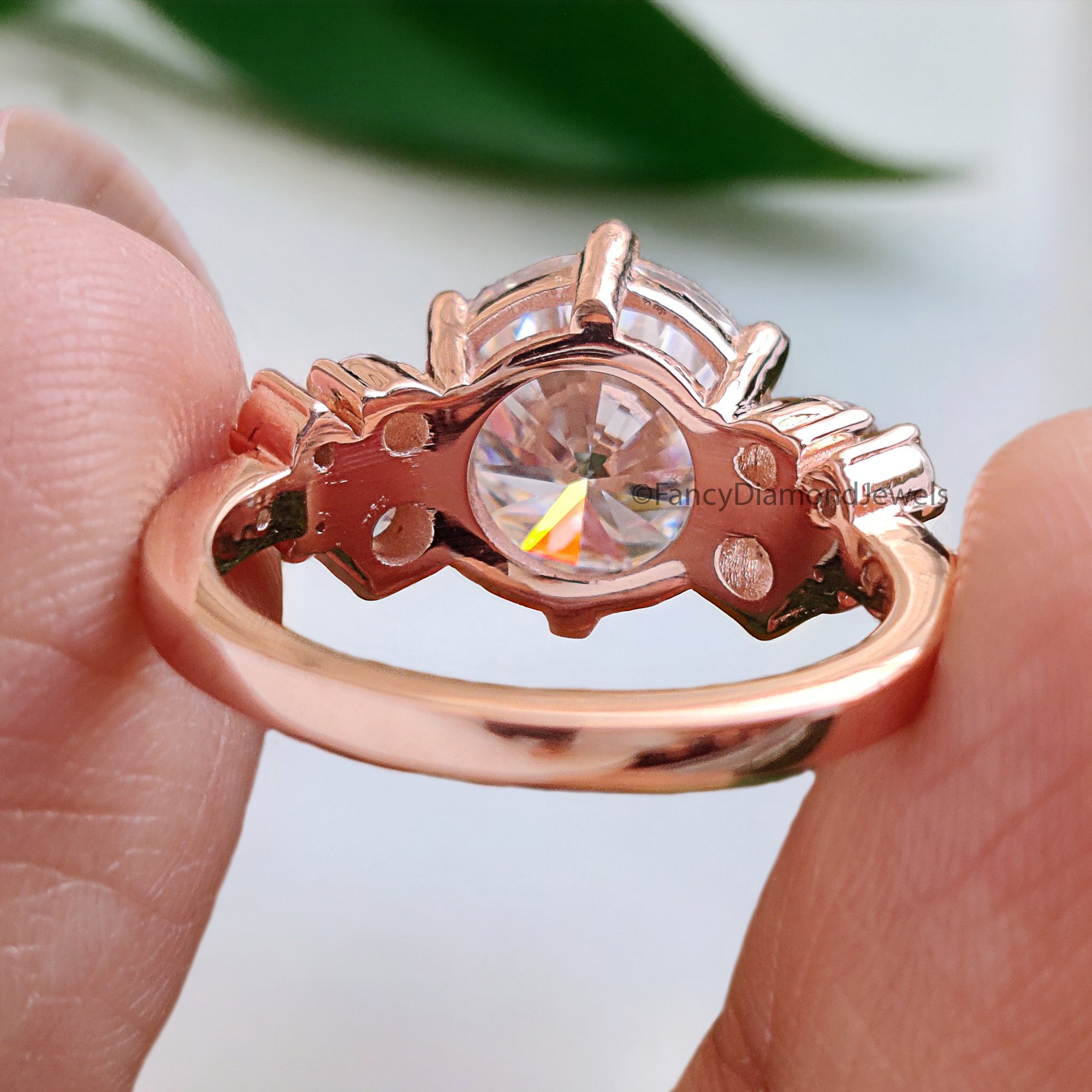 3.55 TW Round Brilliant Cut Colorless Moissanite Ring Unique Snowdrift 6 Prong Engagement Ring Wedding Ring Anniversary Gift Ring FD265