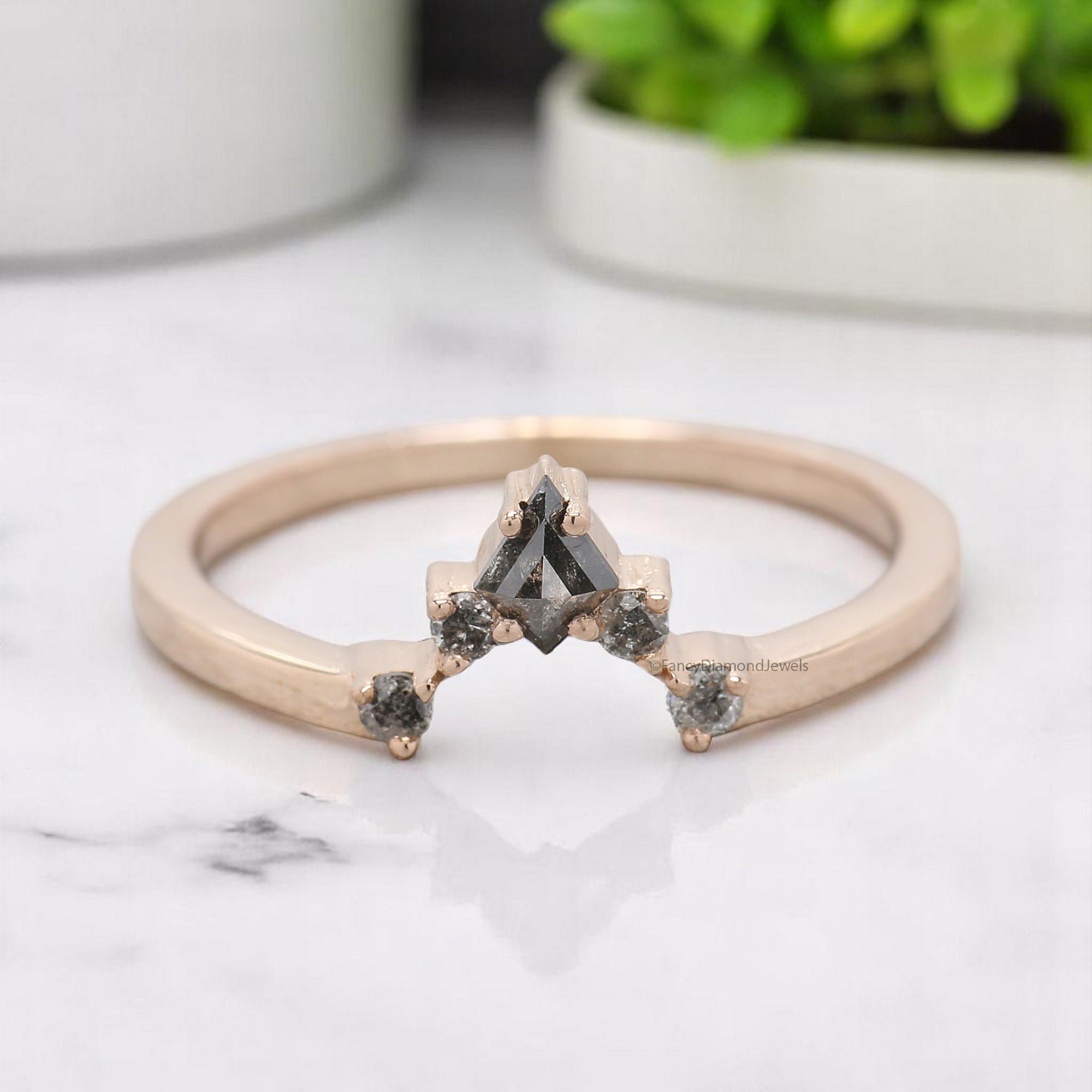 Salt And Pepper Diamond Wedding Band 0.22 TW Diamond Band Silver/10K/14K/18K Gold Half Eternity Band anniversary Ring Gift For Her KD316