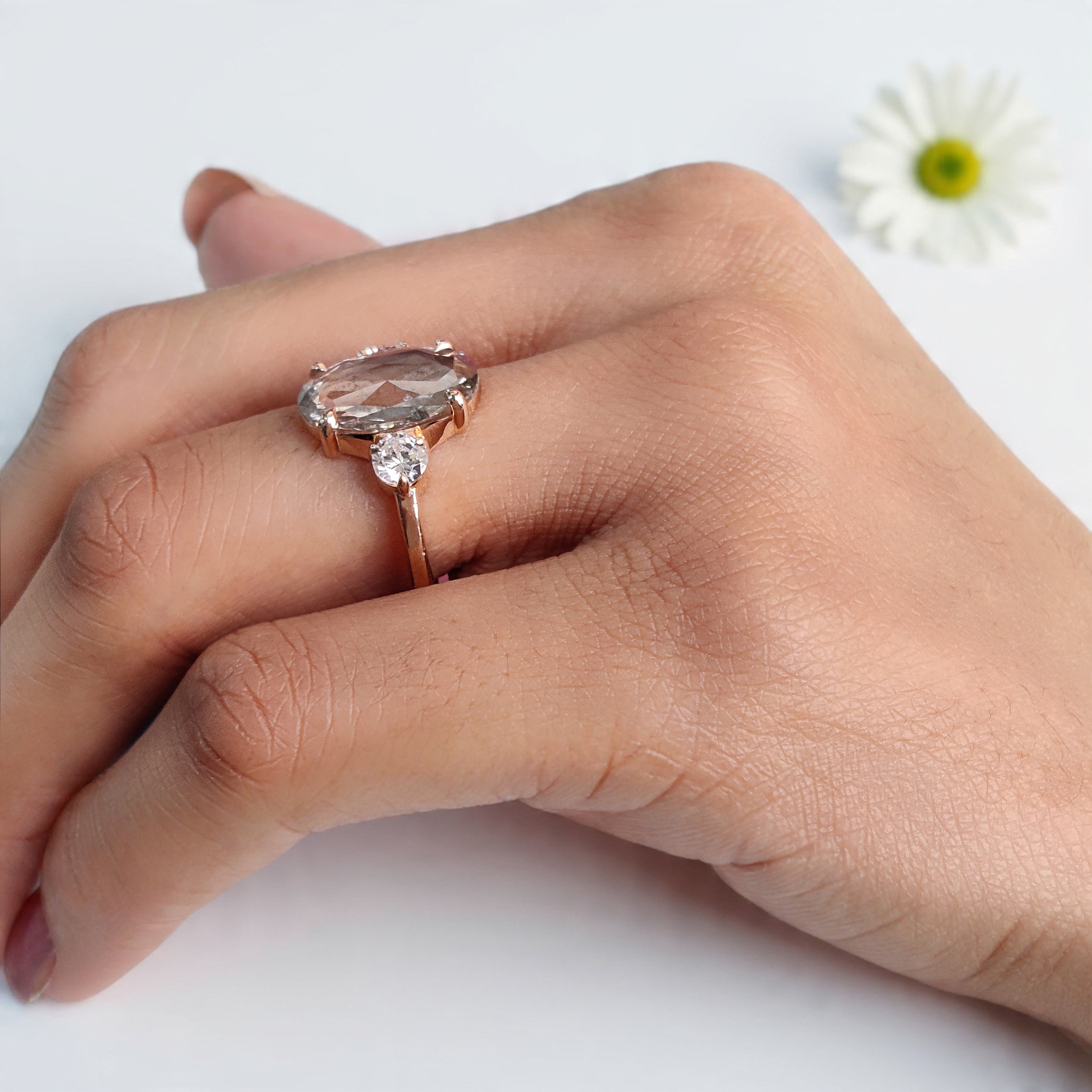 2.40 CT Oval Lab Grown Diamond Ring Oval Shape CVD Fancy Black Grey Salt And Pepper Diamond Ring Engagement Ring Bridal Wedding Ring KDL3520