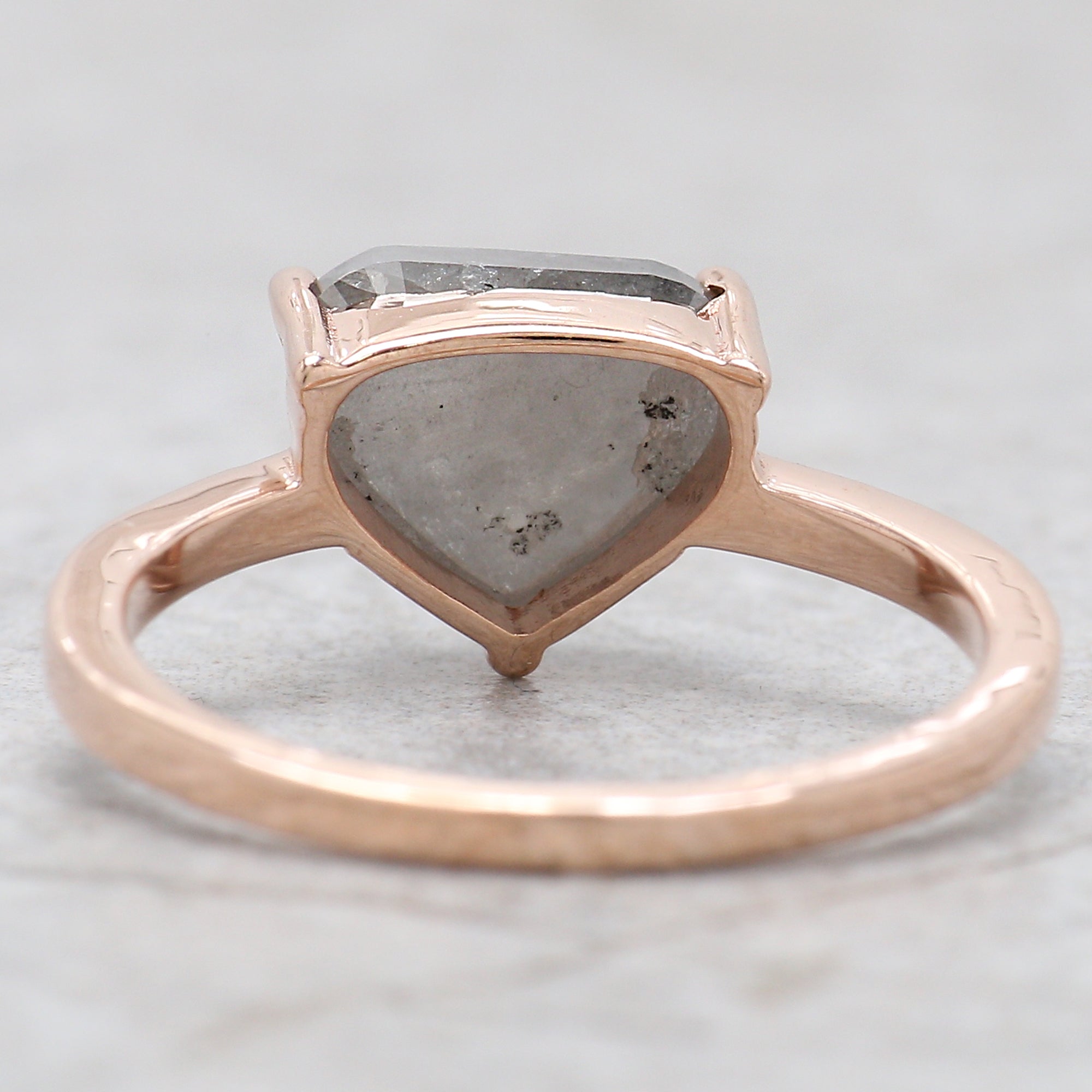 Heart Cut Salt And Pepper Diamond Ring 2.19 Ct 7.25 MM Heart Shape Diamond Ring 14K Solid Rose Gold Silver Engagement Ring Gift For Her QN9399