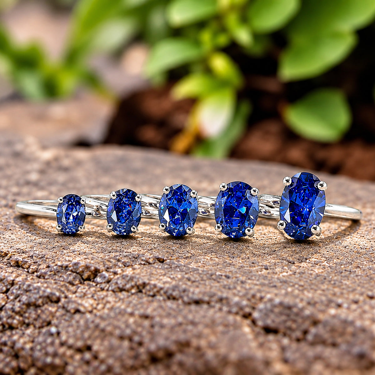Oval Blue Diamond engagement ring 12mm 10mm 9mm 8mm 7mm stone ring Silver ring Simulant Ring Solitaire ring Diamond ring Gift for her FD309