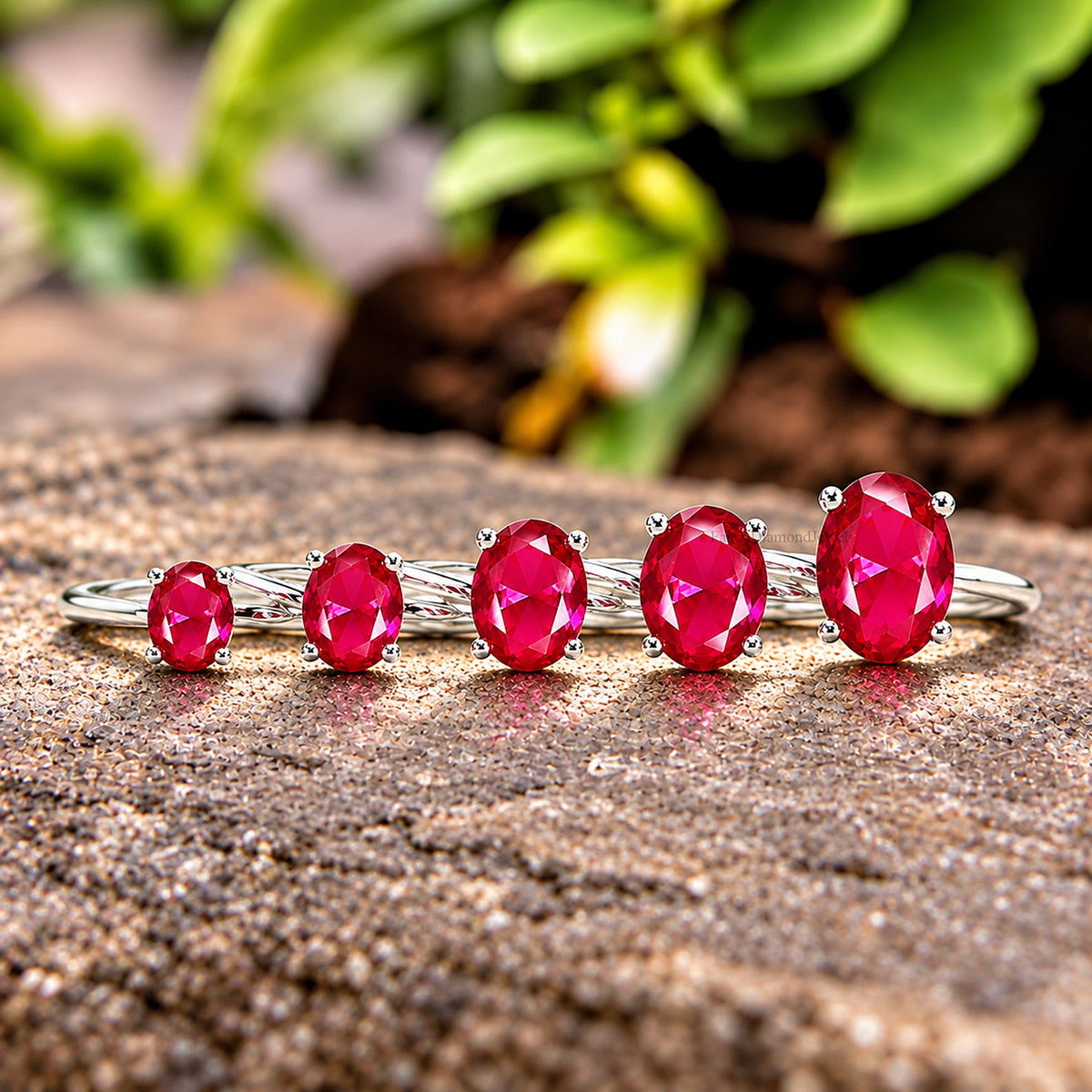 Oval Red Ruby engagement ring 12mm 10mm 9mm 8mm 7mm stone ring Simulant Solitaire ring Oval Red Diamond ring Silver ring Gift for her FD331
