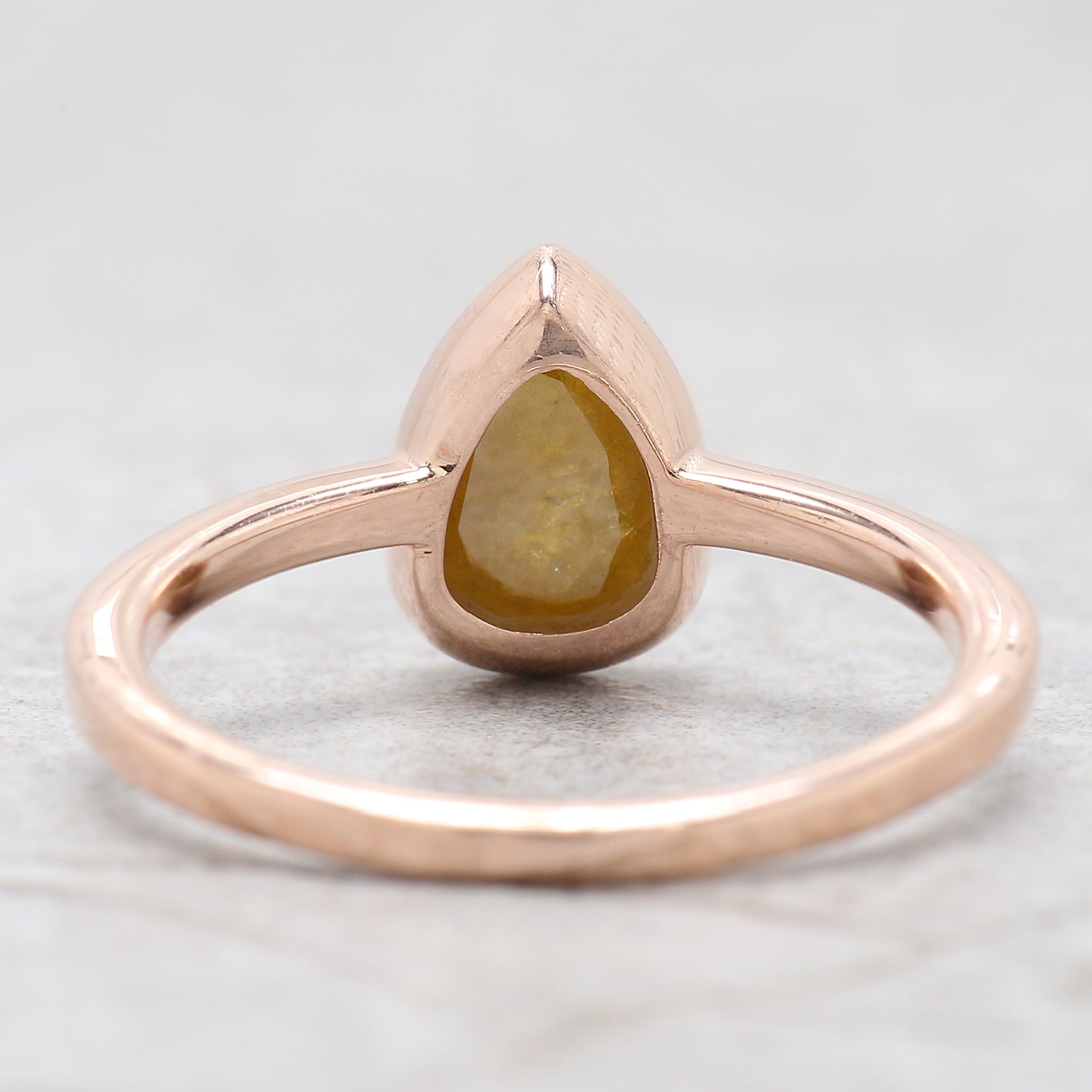 Pear Cut Yellow Color Diamond Ring 1.22 Ct 7.85 MM Pear Shape Diamond Ring 14K Solid Rose Gold Silver Engagement Ring Gift For Her QL1620