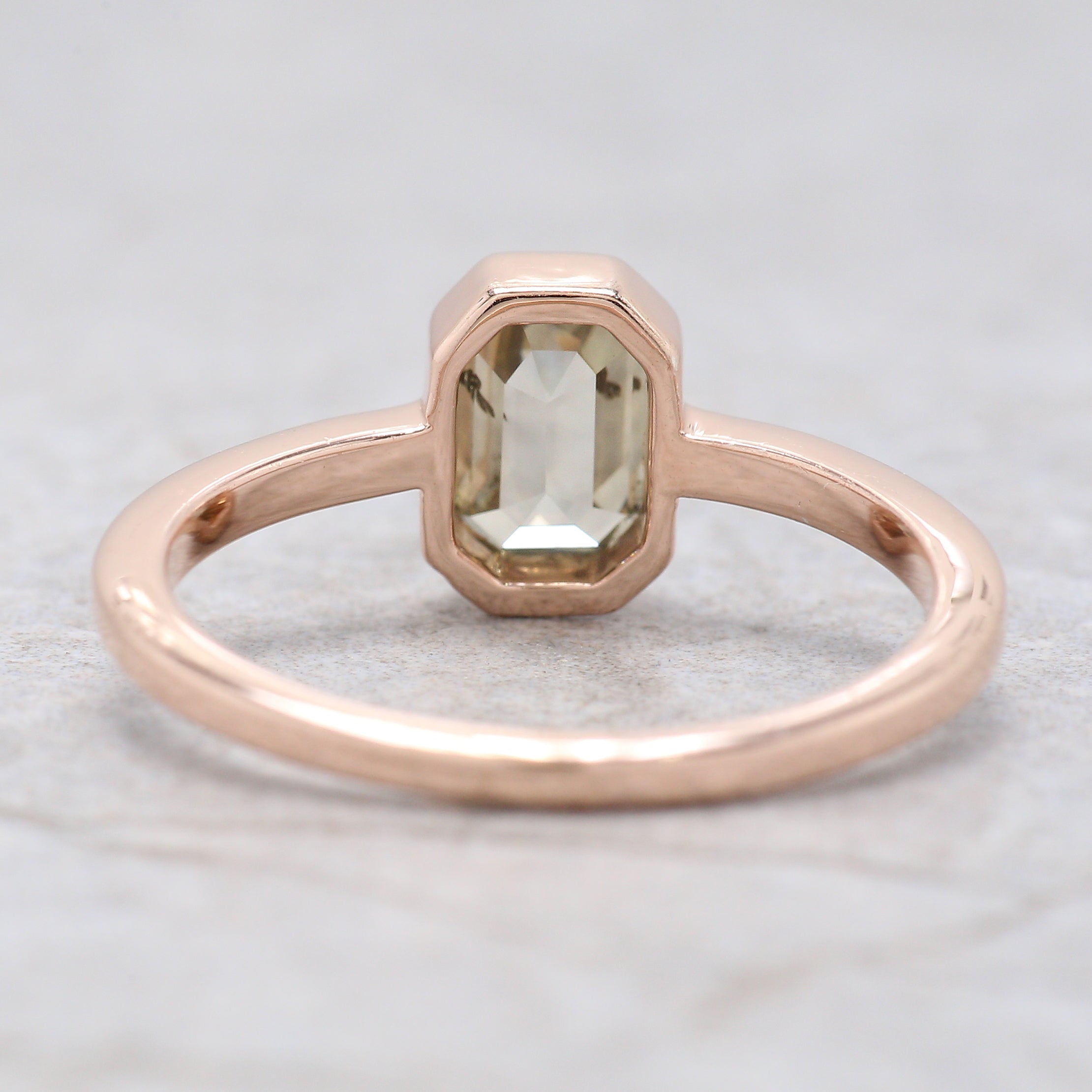 Emerald Cut White-K Color Diamond Ring 1.17 Ct 6.83 MM Emerald Diamond Wedding Ring 14K Rose Gold Engagement Ring Gift For Her KDL2615
