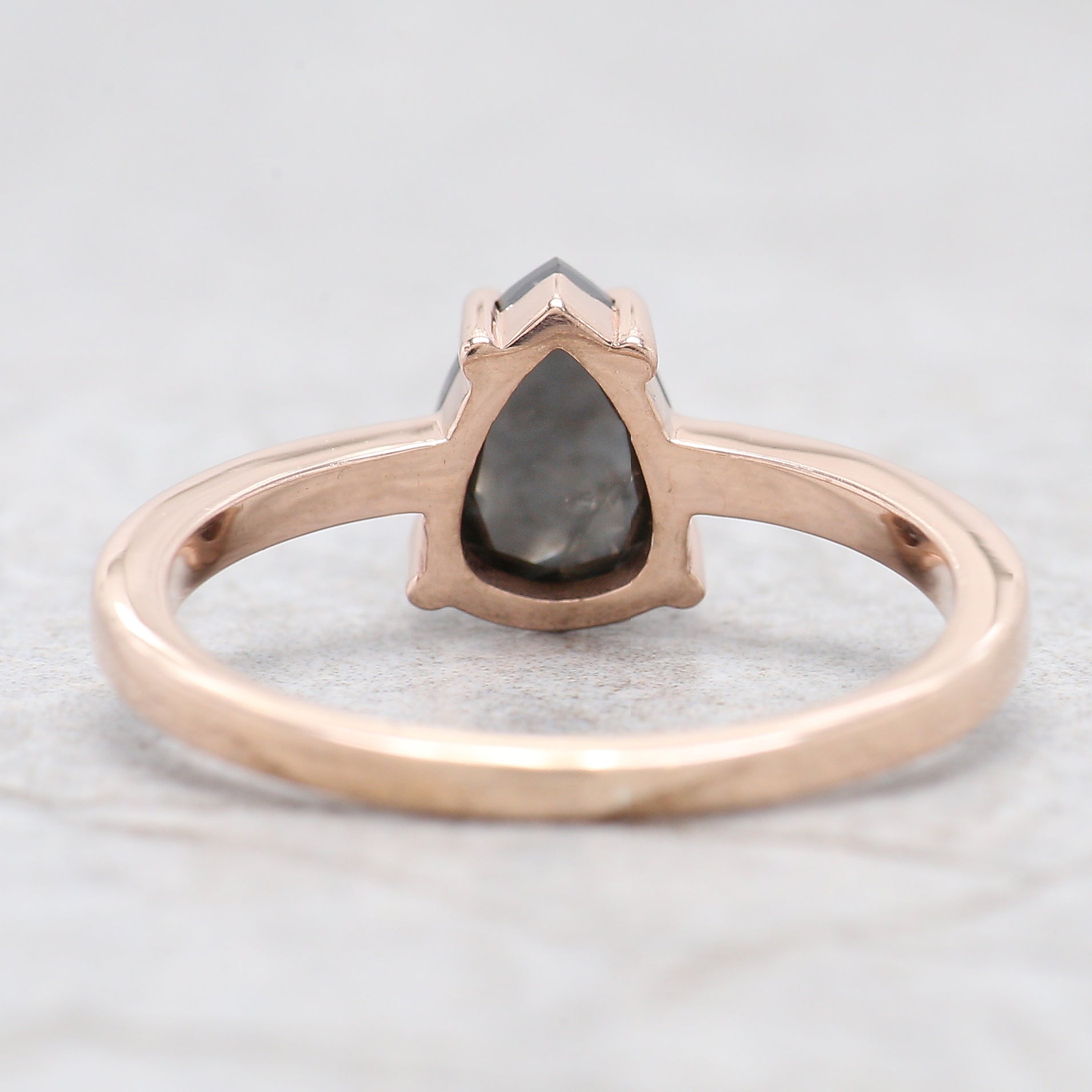 IGI Certified Pear Black Color Diamond Ring 1.34 Ct 7.75 MM Pear Diamond Ring 14K Solid Rose Gold Silver Engagement Ring Gift For Her QL9380