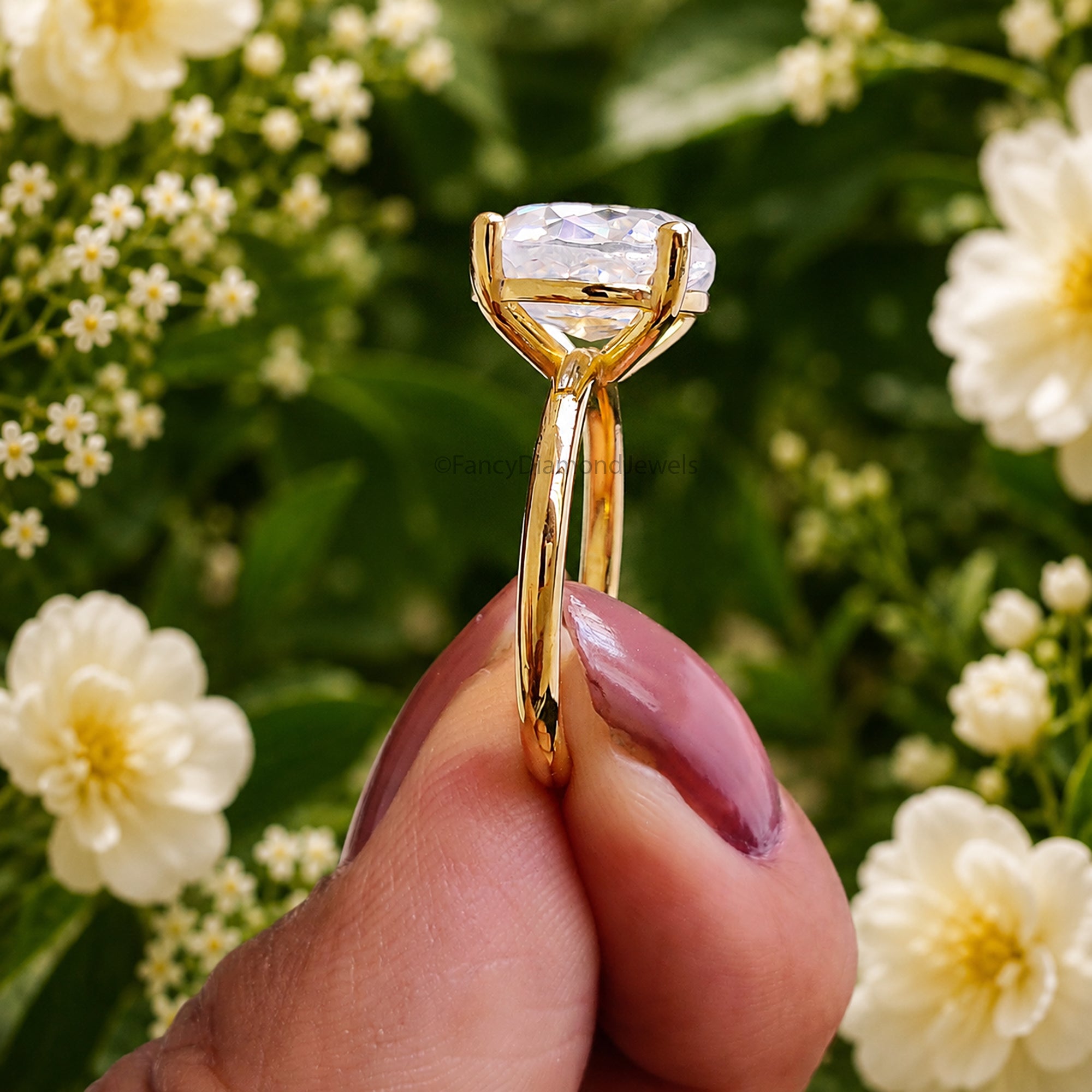 Round Rose Engagement Diamond Ring 14k Gold Filled Solitaire Lab Created Moissanite Style Promise Wedding Anniversary Gift For Her FD572
