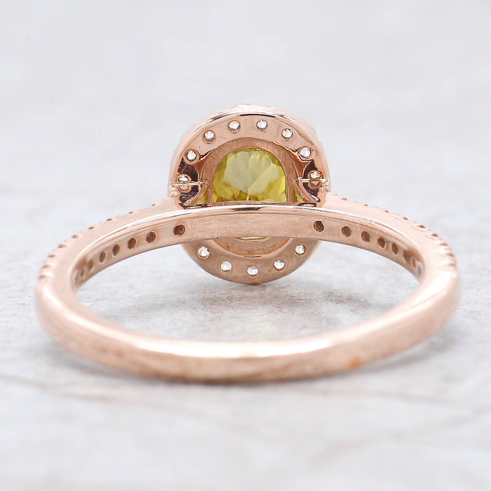 Oval Cut Yellow Color Diamond Ring 0.73 Ct 5.70 MM Oval Shape Diamond Ring 14K Solid Rose Gold Silver Engagement Ring Gift For Her QL6455