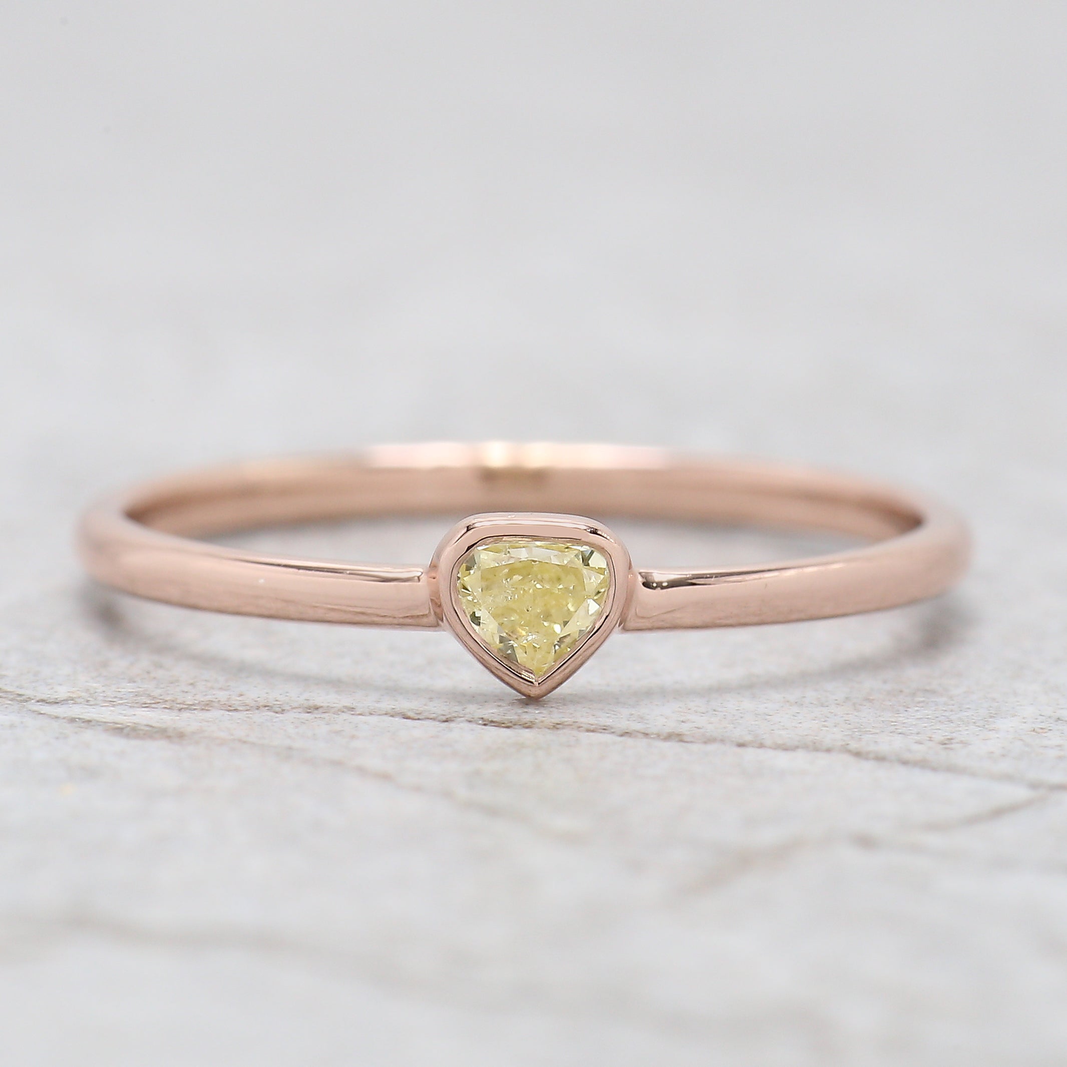 Heart Salt And Pepper Diamond Ring 0.14 Ct 3.40 MM Heart Shape Diamond Ring 14K Solid Rose Gold Silver Engagement Ring Gift For Her KDN7386