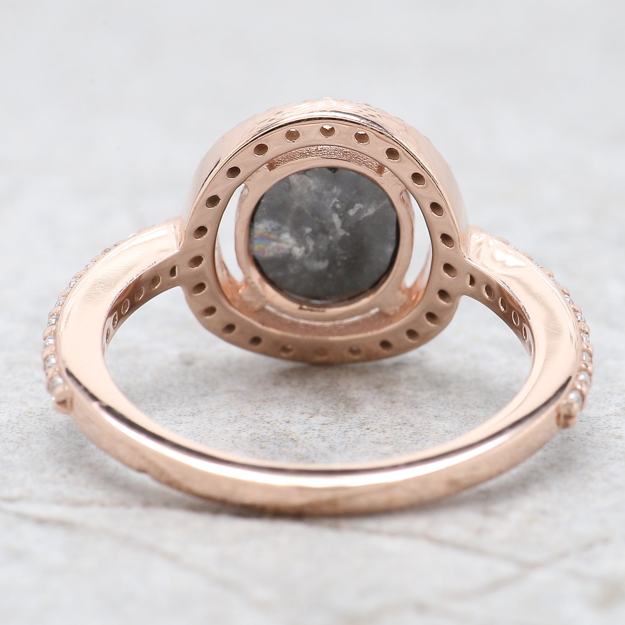 Oval Shape Black Color Diamond Ring 1.88 Ct 7.60 MM Oval Cut Diamond Ring 14K Solid Rose Gold Silver Engagement Ring Gift For Her QK1713