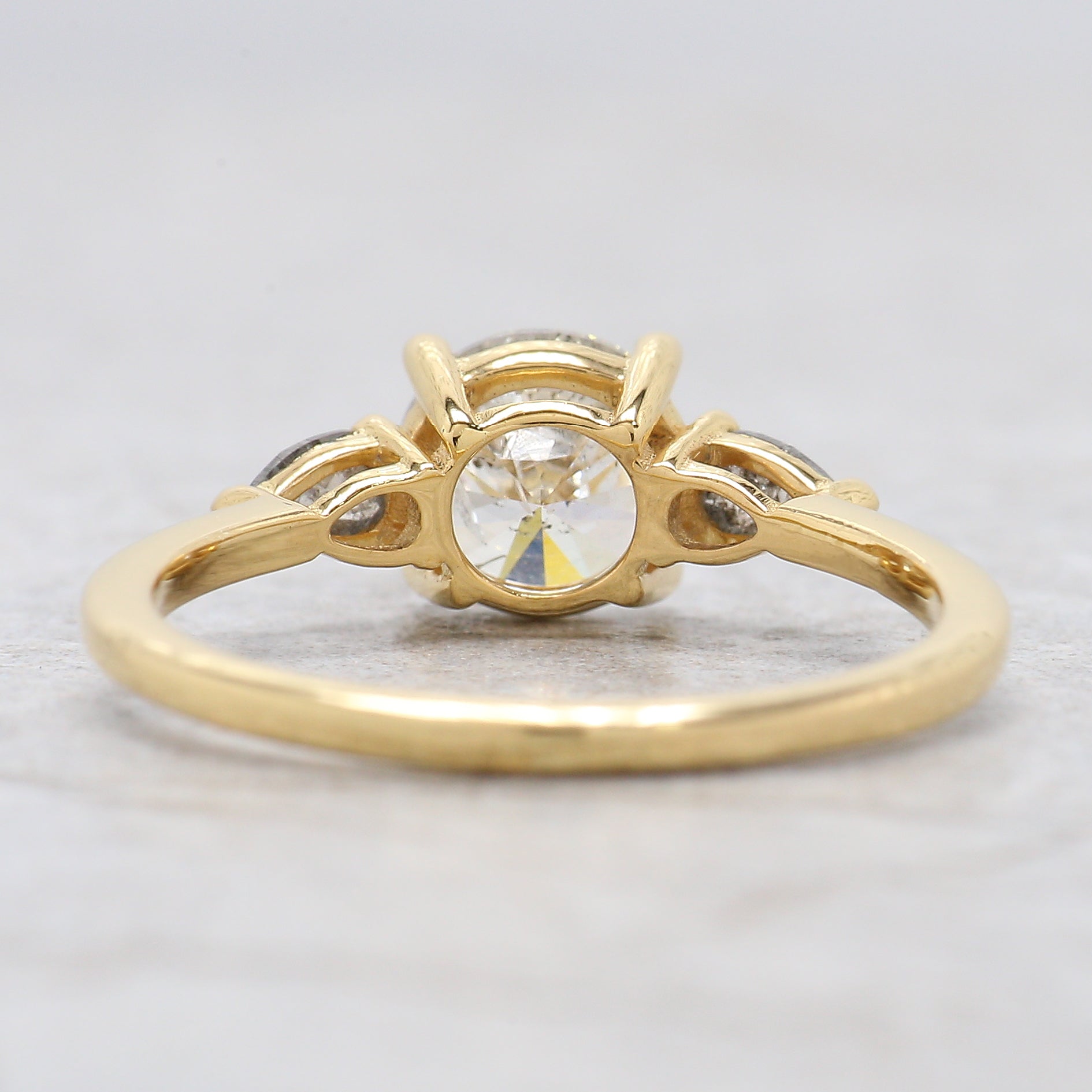 Round White-H Color Diamond Ring 1.00 Ct 6.40 MM Round Shape Diamond Wedding Ring Three Stone Ring Engagement Ring Gift For Her KDL2664