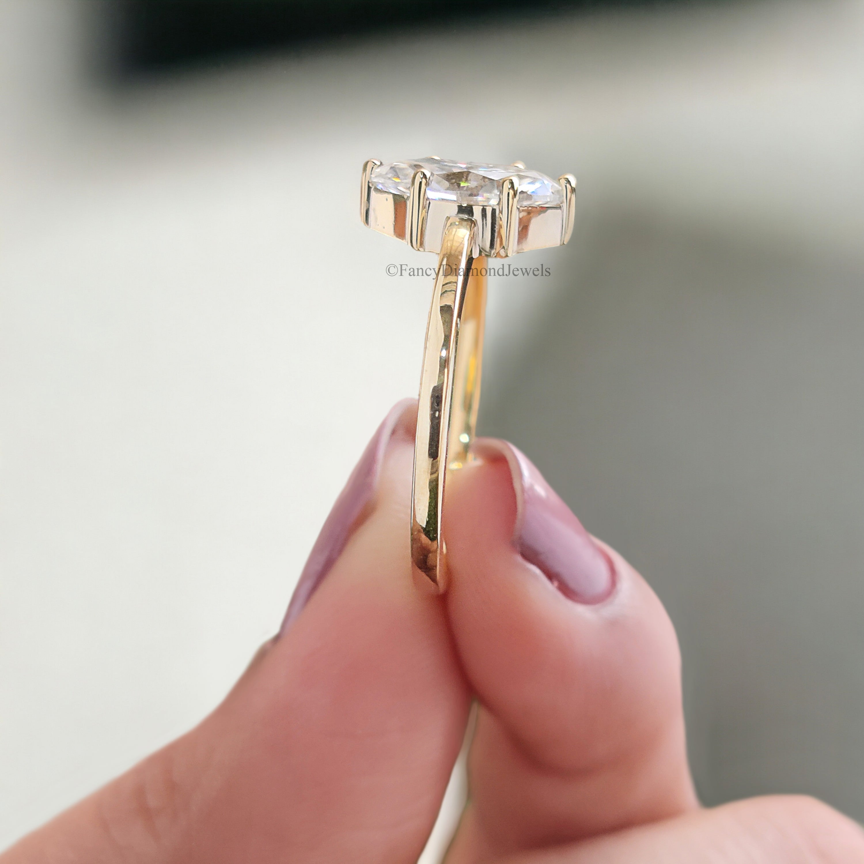 1.00 CT Marquise Cut Colorless Moissanite Ring Solitaire Prong Set Engagement Ring Wedding Ring Promise Ring for Women Gift for Her FD153