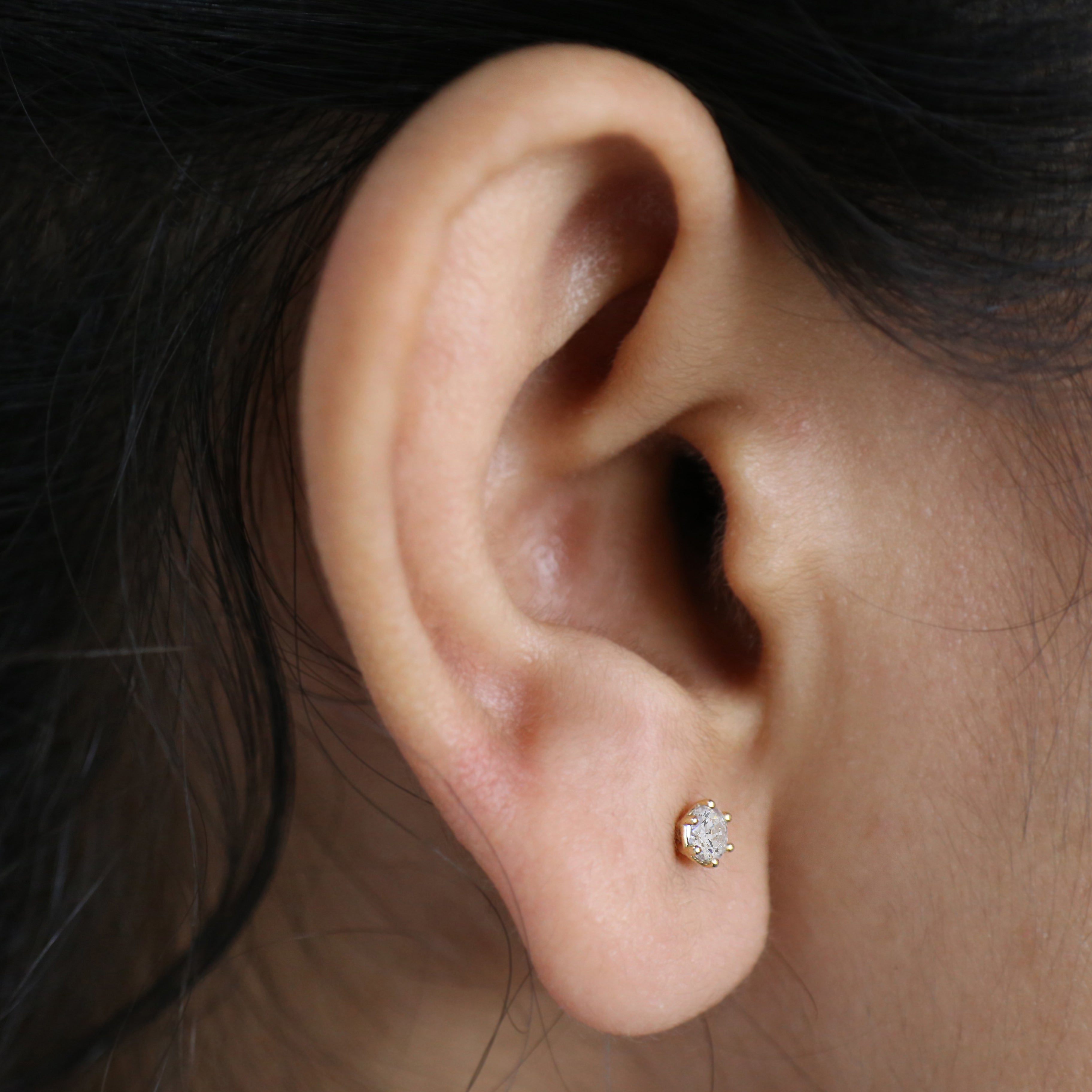 0.75 Ct Natural White Round Diamond Earring Round Brilliant Cut Earring Prong Earring Engagement Earring Earlobe Earring Gift For Her KD995