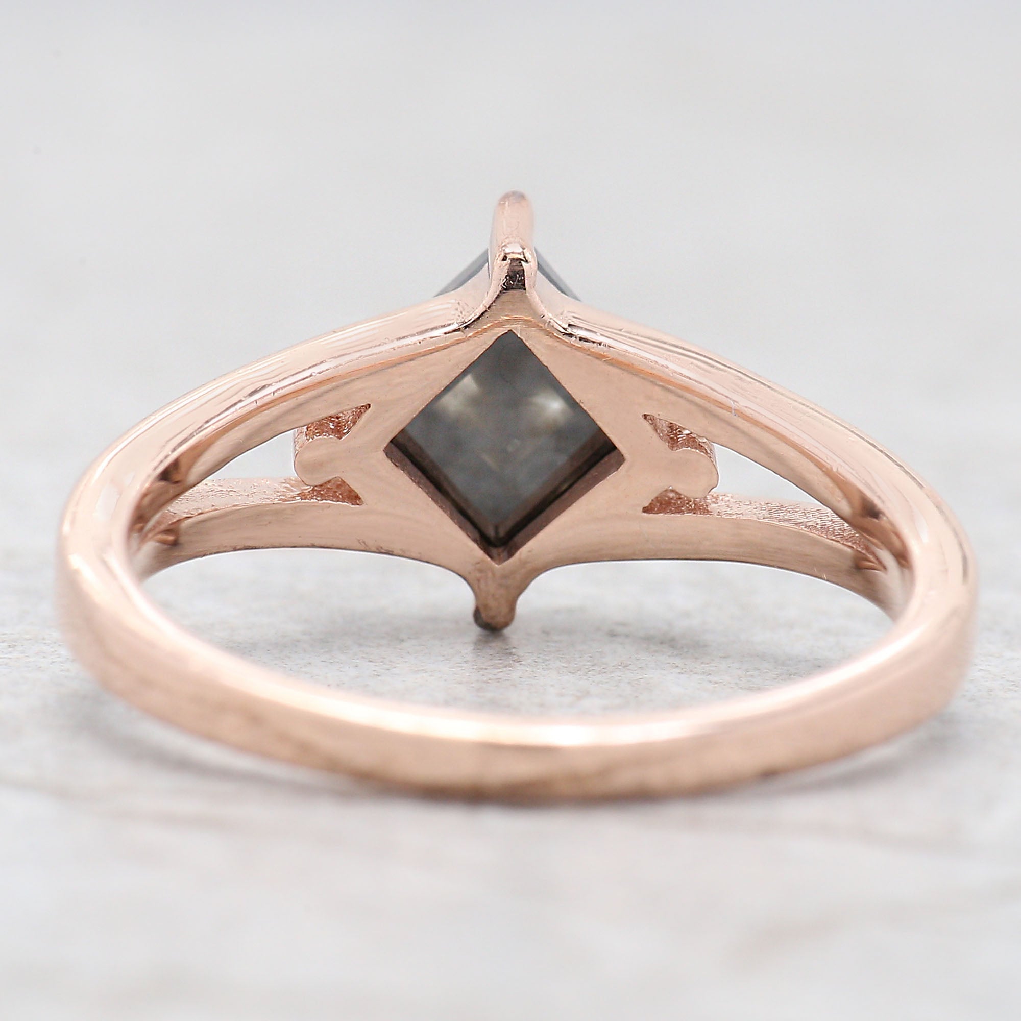 IGI Certified Princess Cut Black Color Diamond Ring 1.33 Ct 5.85 MM Princess Cut Diamond Ring 14K Rose Gold Silver Engagement Ring Gift For Her QL8961