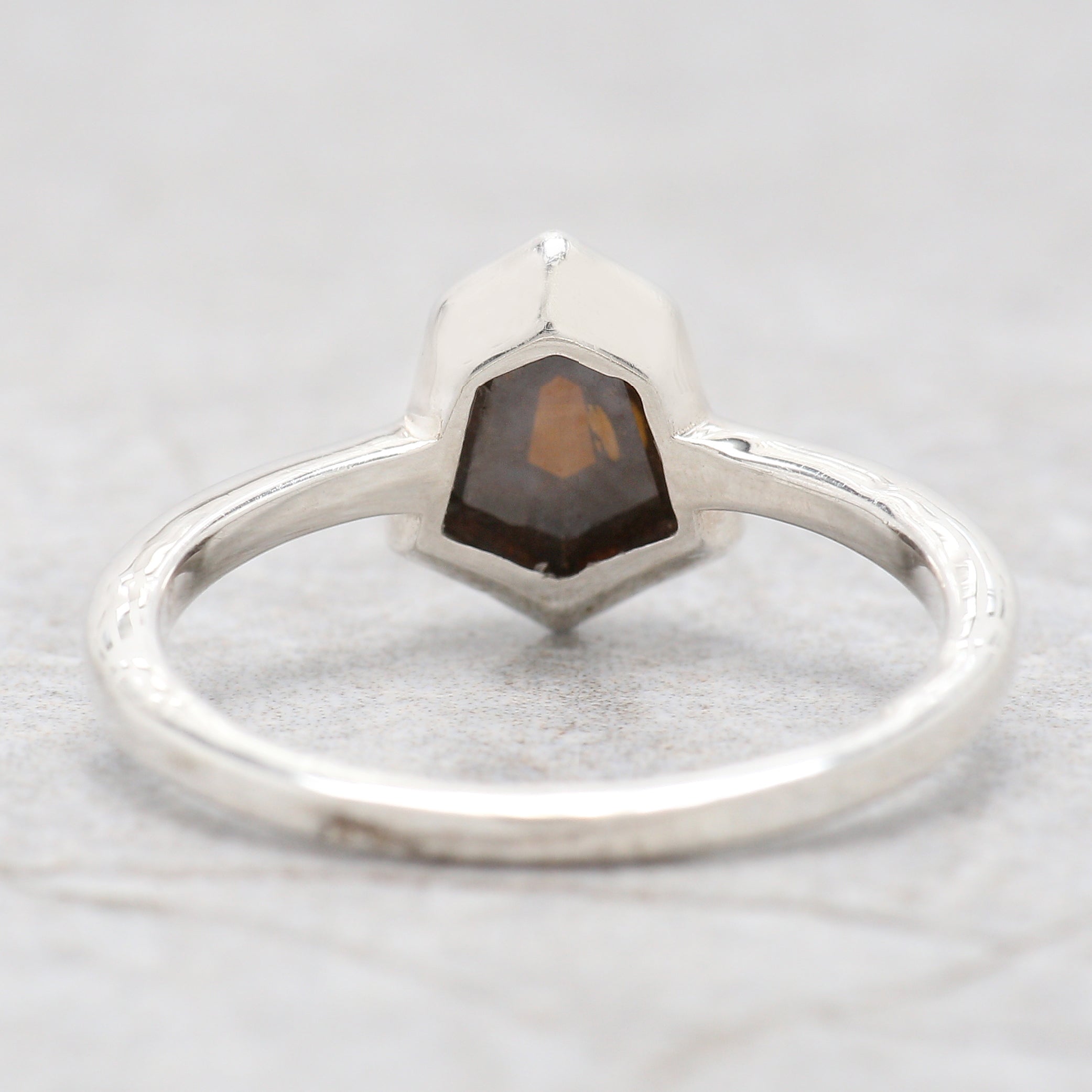 Shield Brown Color Diamond Ring 1.29 Ct 8.25 MM Shield Cut Diamond Ring 14K Solid White Gold Silver Engagement Ring Gift For Her QL1796