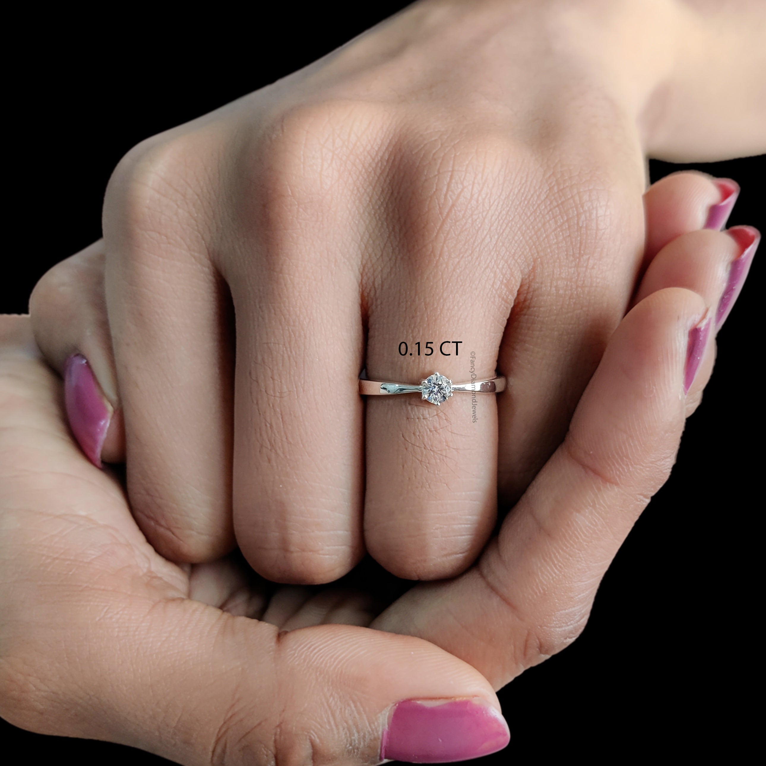Minimalist Engagement Ring, Round Lab Grown Diamond Ring, 14K Solid Gold Solitaire Ring, Unique Wedding Ring, Anniversary Gift For Her FD565