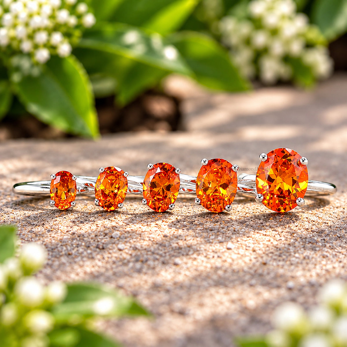 Oval Orange Citrine stone engagement ring 12mm 10mm 9mm 8mm 7mm ring silver simulant Ring Solitaire ring Diamond ring Gift for her FD337