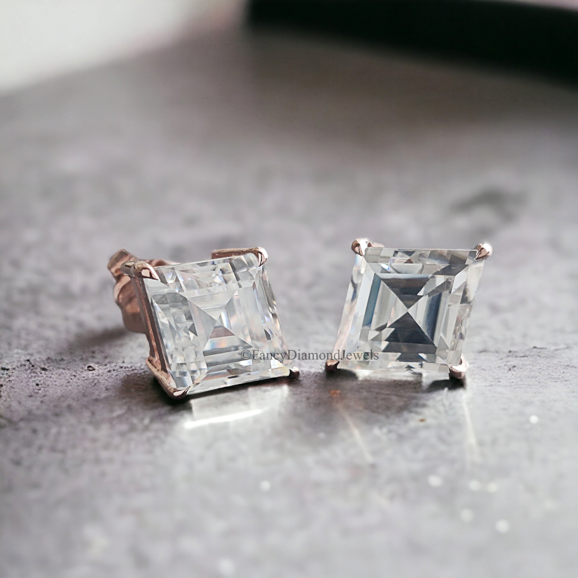 Moissanite Stud Earrings Kite Cut Moissanite Wedding Earrings 3.40 TCW Colorless Moissanite Kite Screw Back Earrings Gift For Women FD217