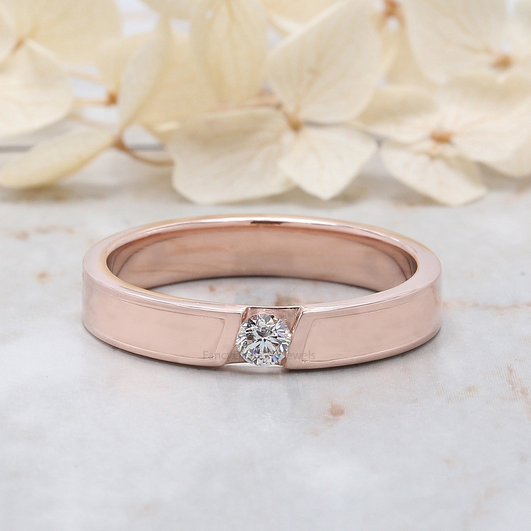 Round White-G Diamond Band, White-G Round Diamond Engagement Band, Round Shape Diamond Band, Round Diamond Band, Round Wedding Band KDL5107