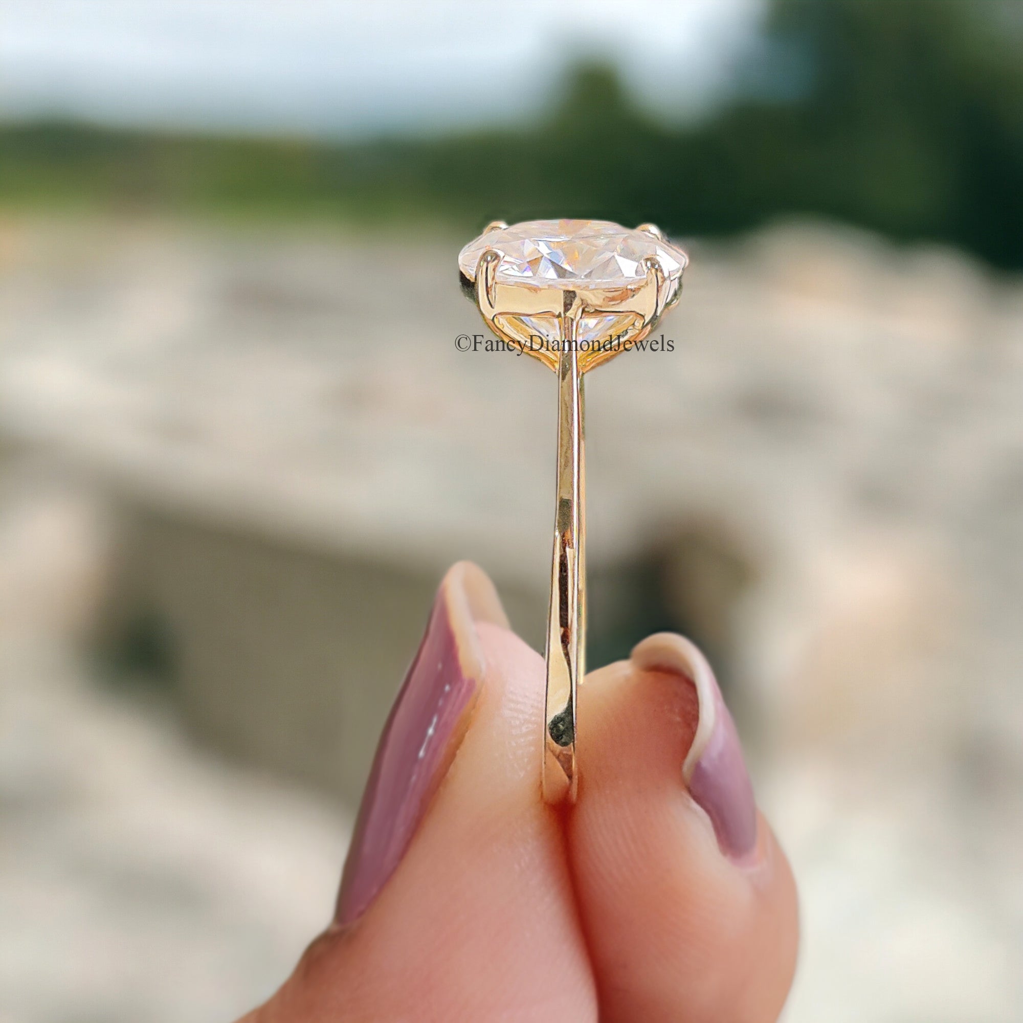 Round Moissanite Ring 925 Sterling Silver Moissanite Ring Wedding Engagement Ring Solitaire Moissanite Ring Moissanite Solid Gold Ring FD76