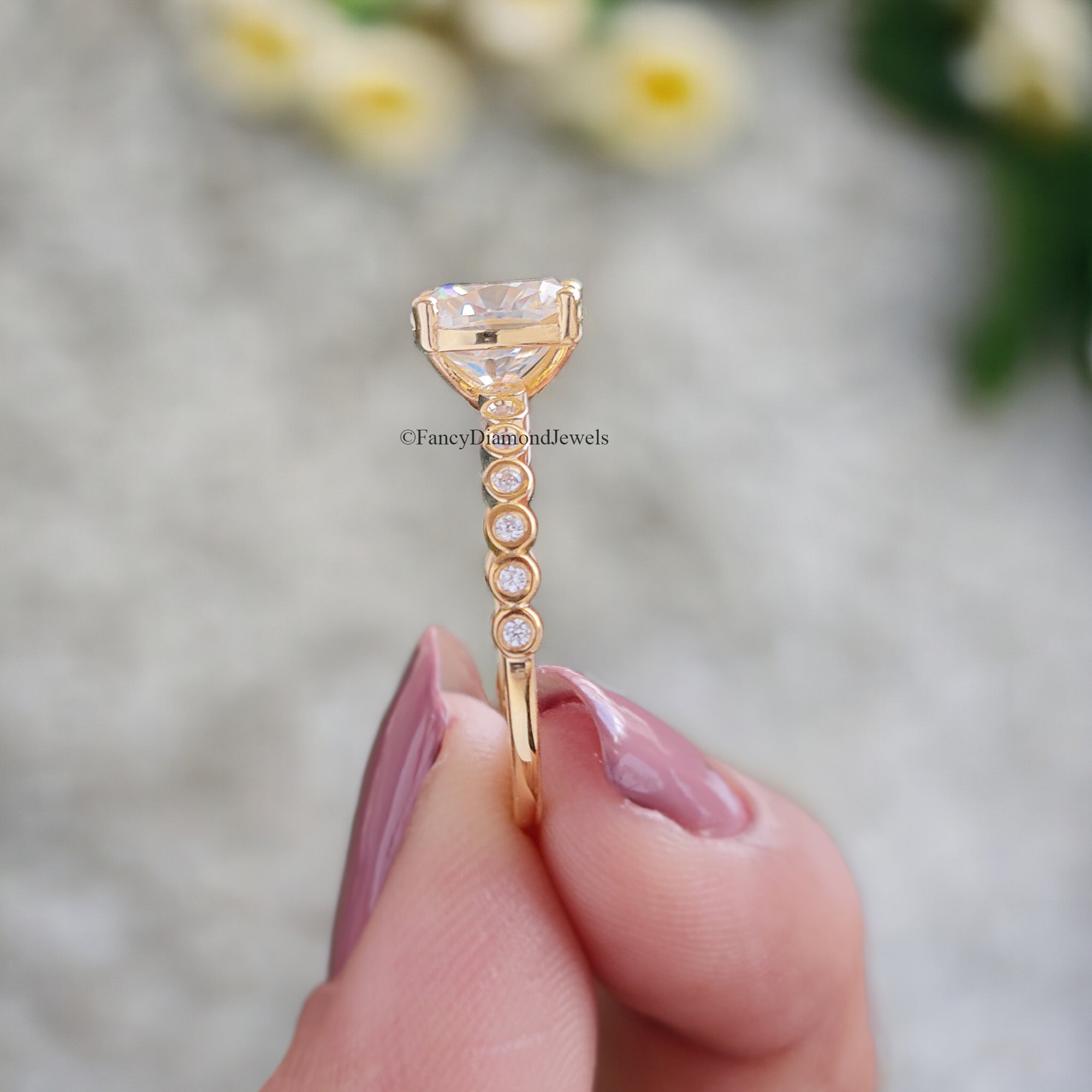 Cushion Moissanite Engagement Ring 1.60 CT Cushion Cut Moissanite Ring Round Prong Ring For Women Promise Ring Gift For Her Ring FD86