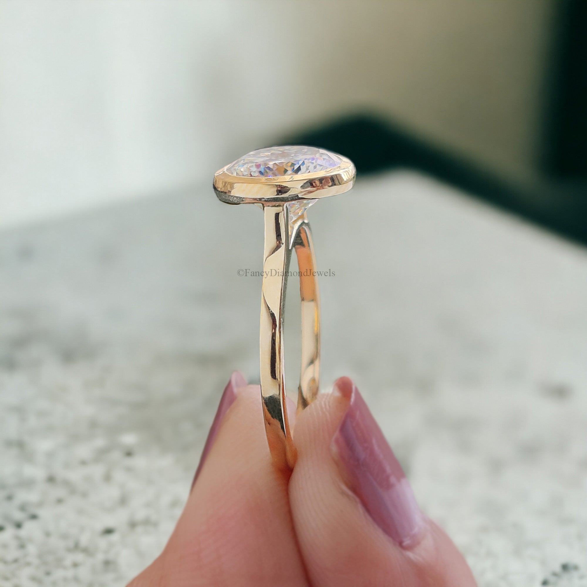 2.30CT Antique Portuguese Cut Bezel Set with Cathedral Setting Colorless Solitaire Moissanite Engagement Ring Anniversary Gift for Her FD132