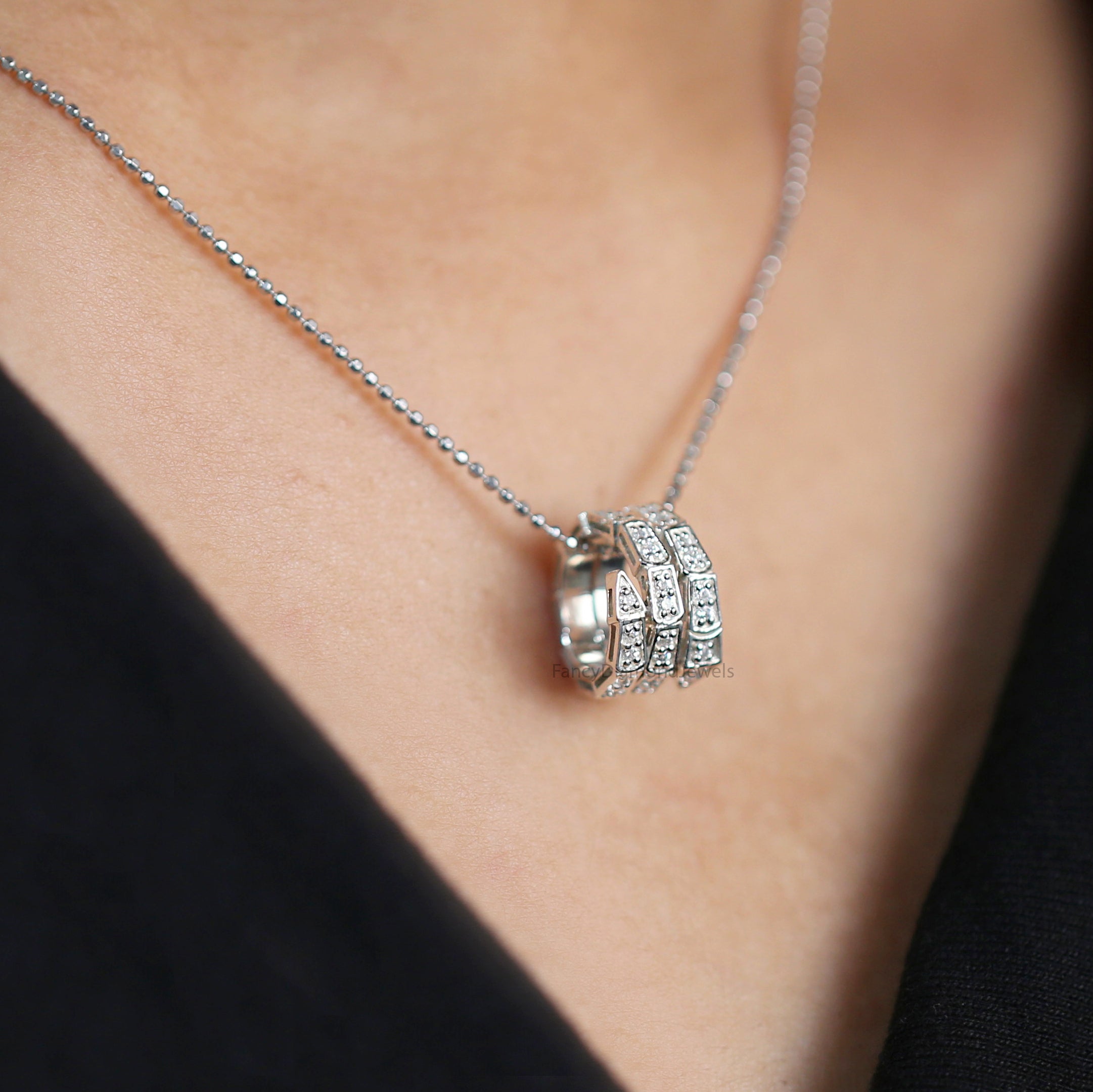 Round Brilliant Cut White Diamond Pendant, Unique Diamond Pendant, Round Brilliant Cut Diamond Pendant, Dangling Diamond Pendant, KD1184