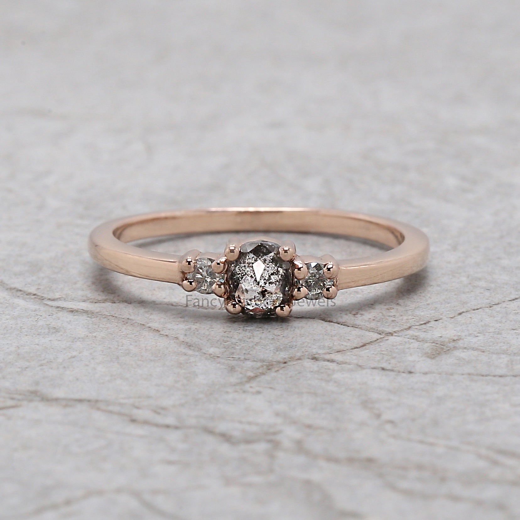 Oval Salt And Pepper Diamond Ring, Salt And Pepper Oval Diamond Engagement Ring, Oval Diamond Ring, Oval Cut Ring, Oval Shape Ring, KD1162