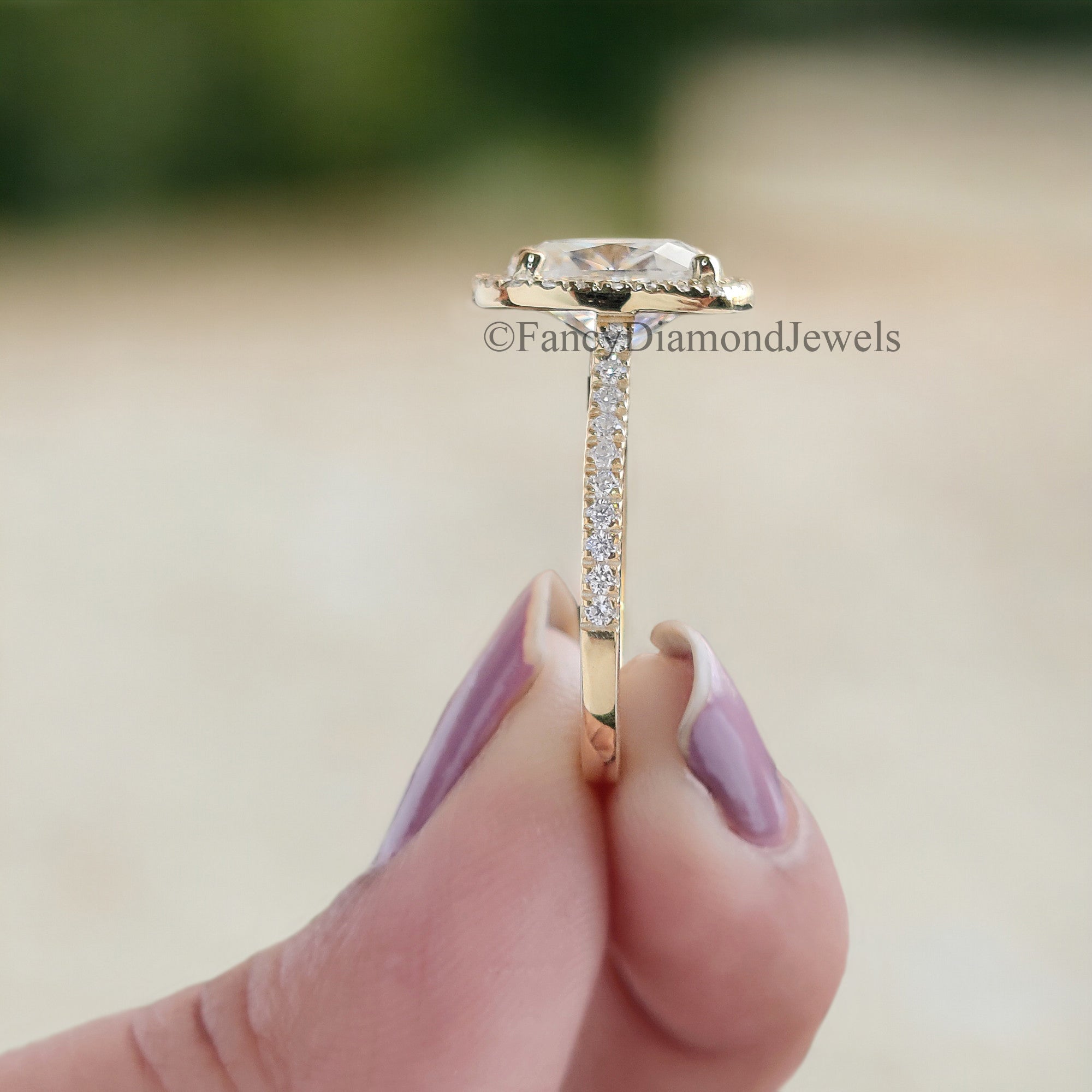 2.65 TCW Cushion and Round Cut Colorless Moissanite Halo Engagement Ring Micro Set Wedding Ring Cathedral Ring Anniversary Gift Ring FD83