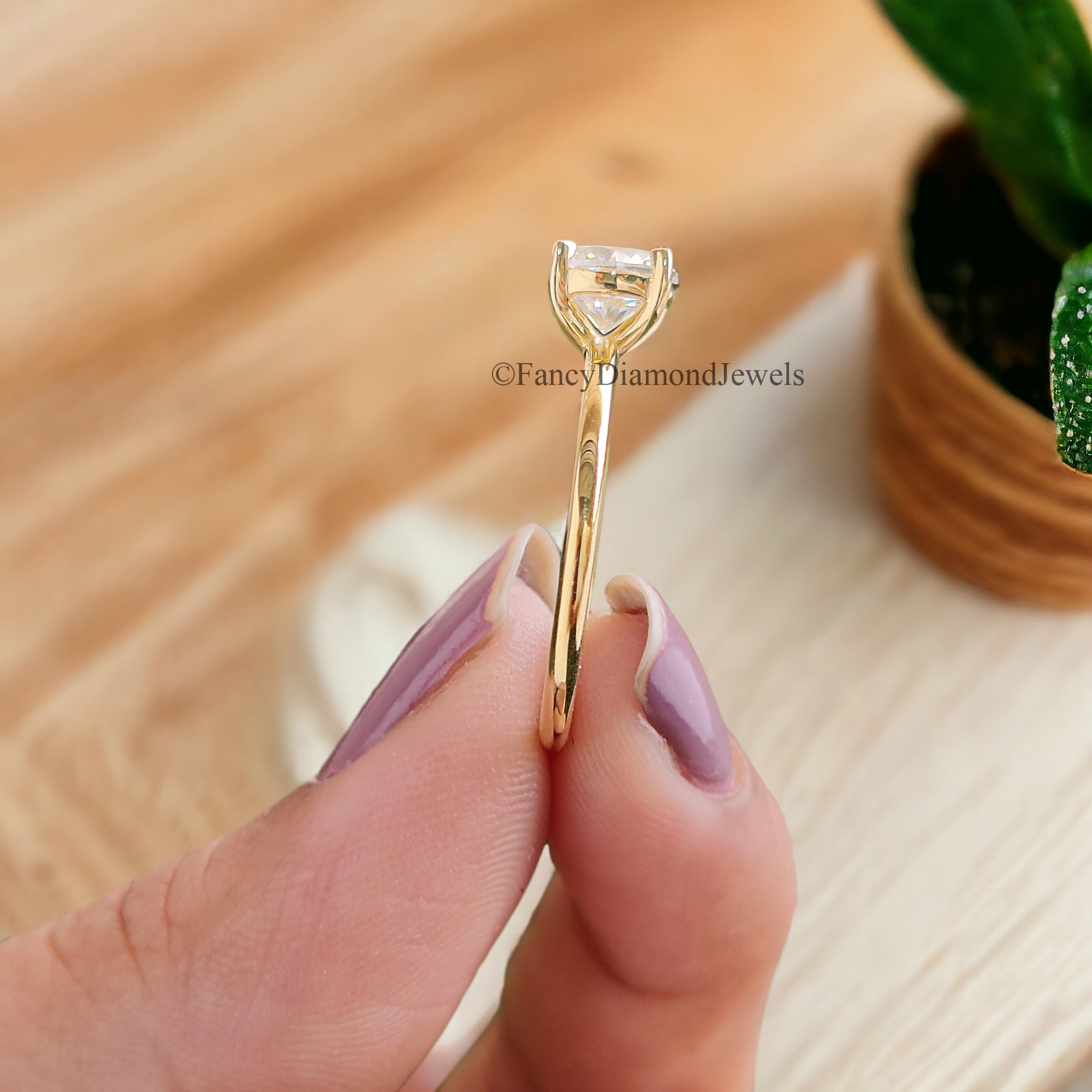 Round Moissanite Ring 925 Sterling Silver Moissanite Ring Wedding Engagement Ring Solitaire Moissanite Ring Moissanite Solid Gold Ring FD81