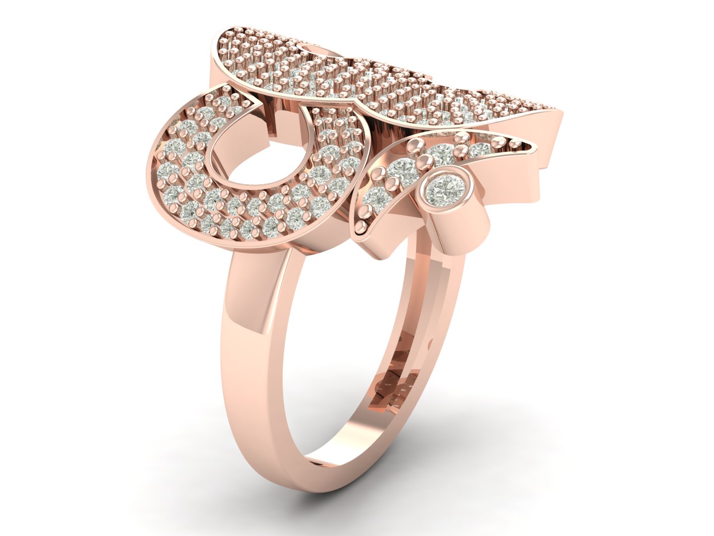 0.61 TW Prong Setting With Om Symbol Ring Round Cut Lab Grown Diamond Ring Men's Engagement Ring Wedding Ring PR599